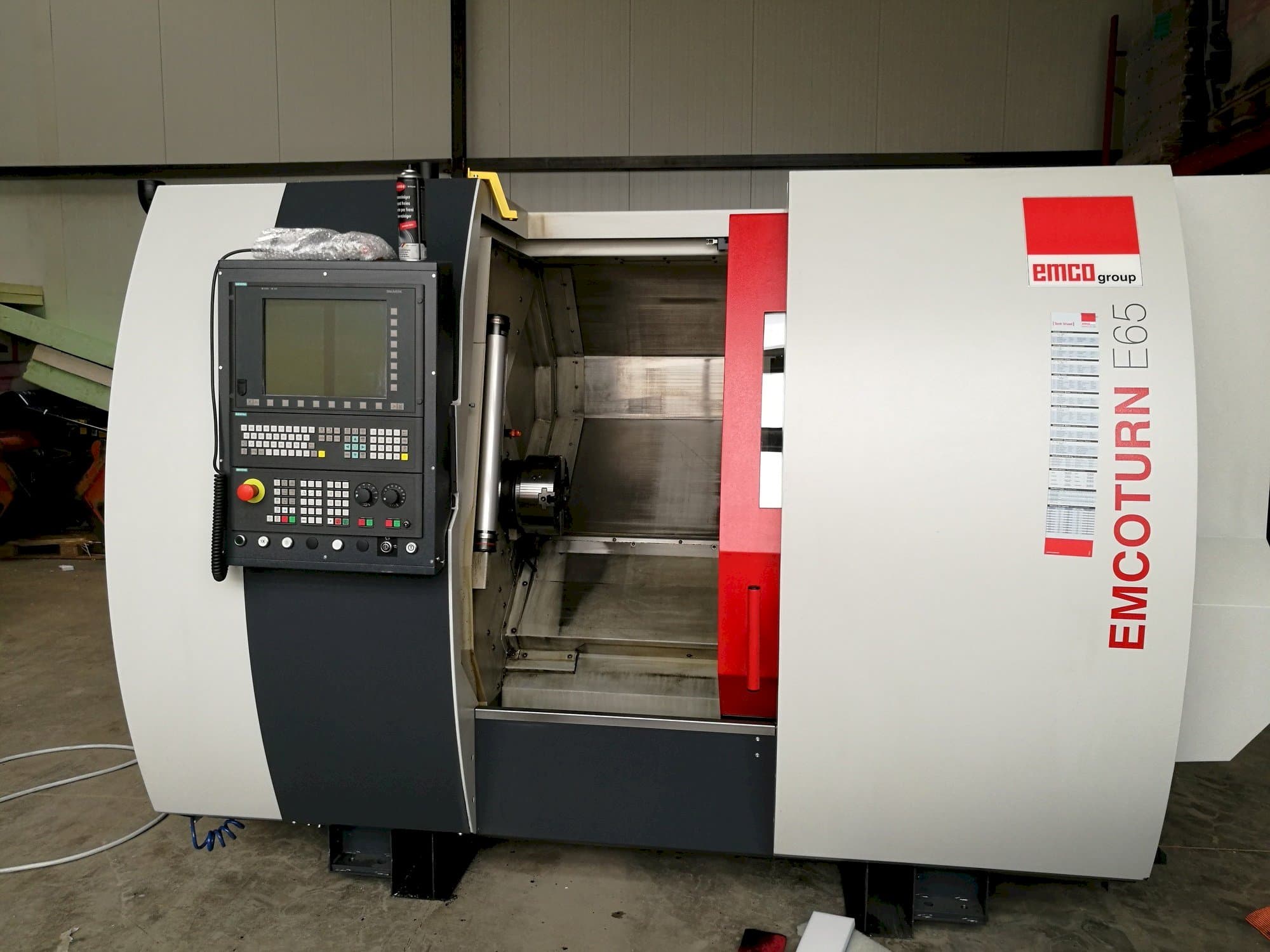 Front view of EMCO Emcoturn E65 machine