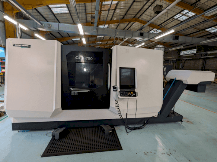 Front view of DMG MORI CLX750 V4 machine