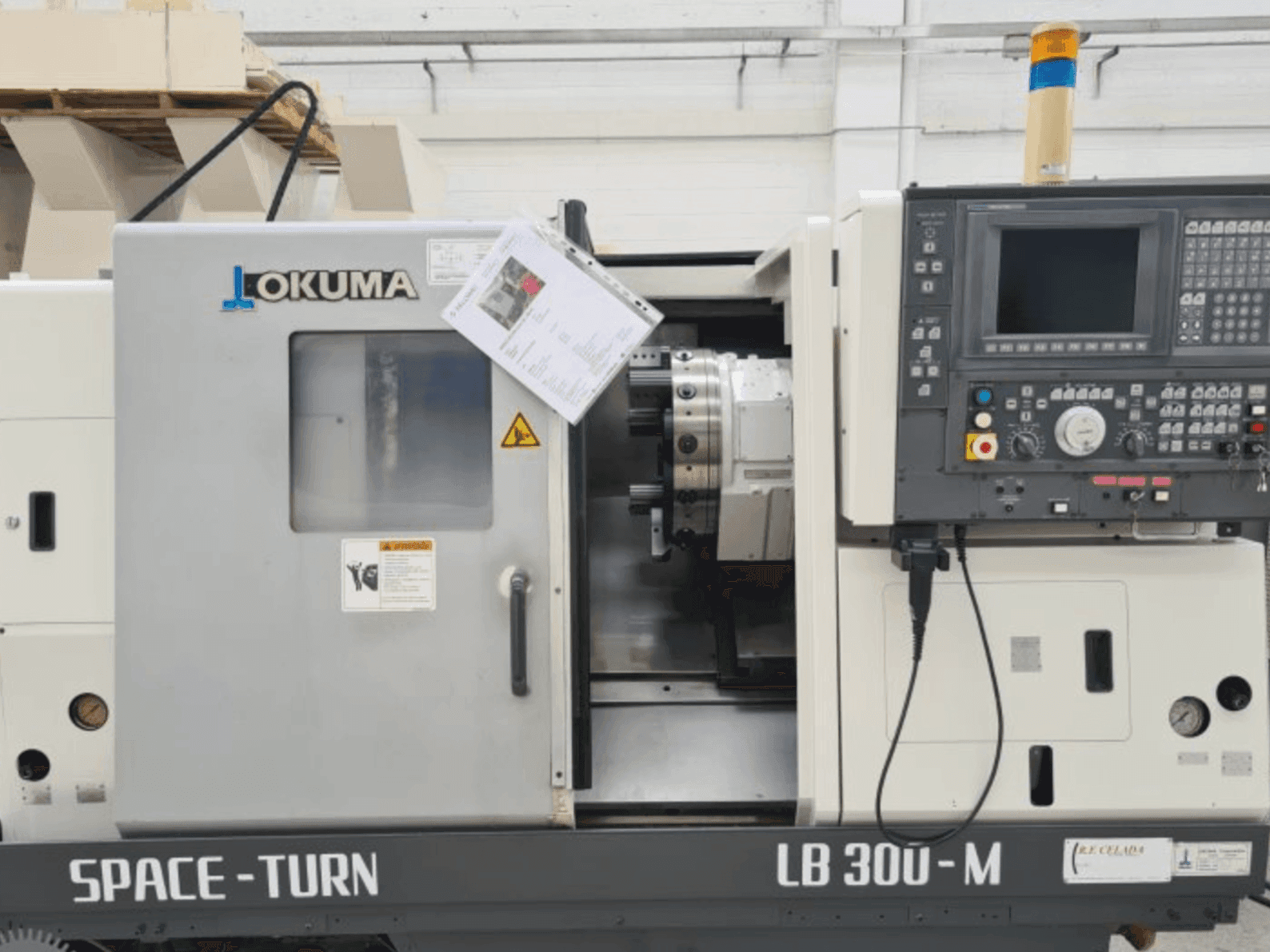 Front view of Okuma LB 300 machine
