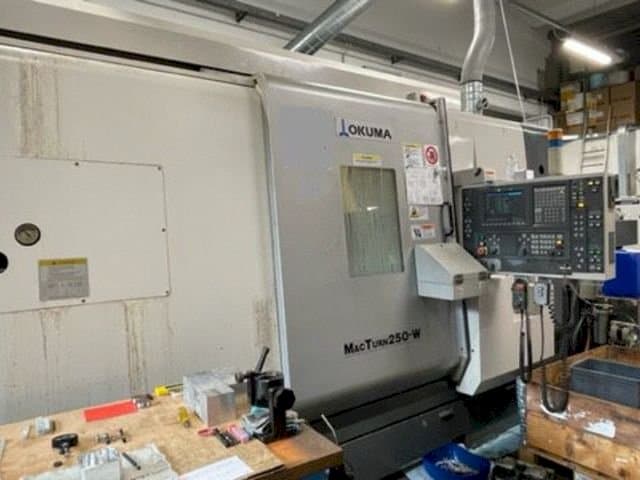 Front view of Okuma MACTURN 250W machine