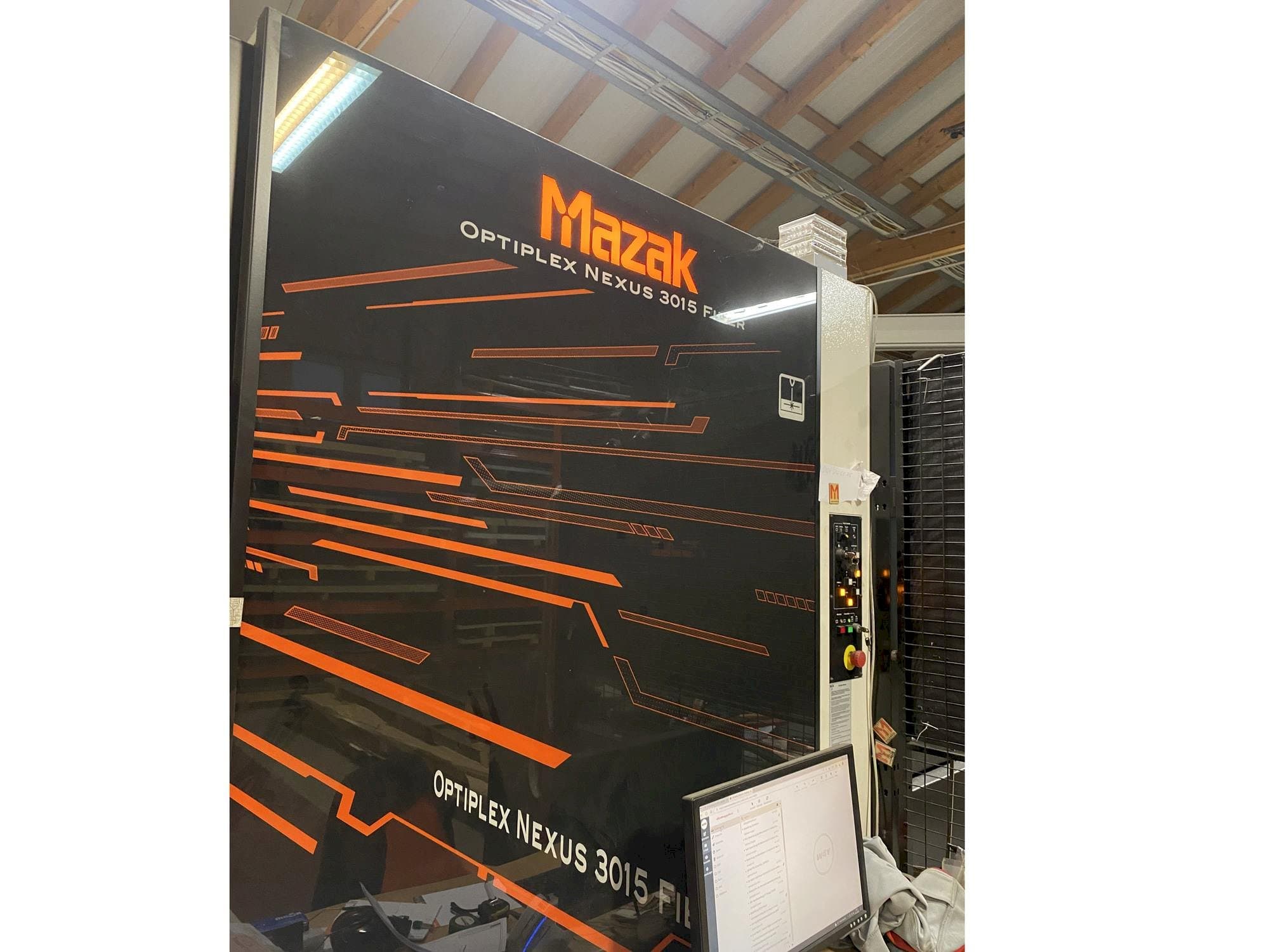 Front view of Mazak Optiplex Nexus 3015 machine