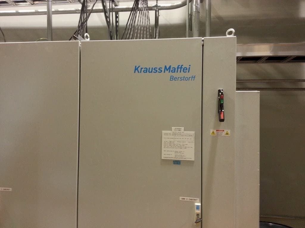 Front view of Krauss Maffei Berstorff Extrusion Line machine