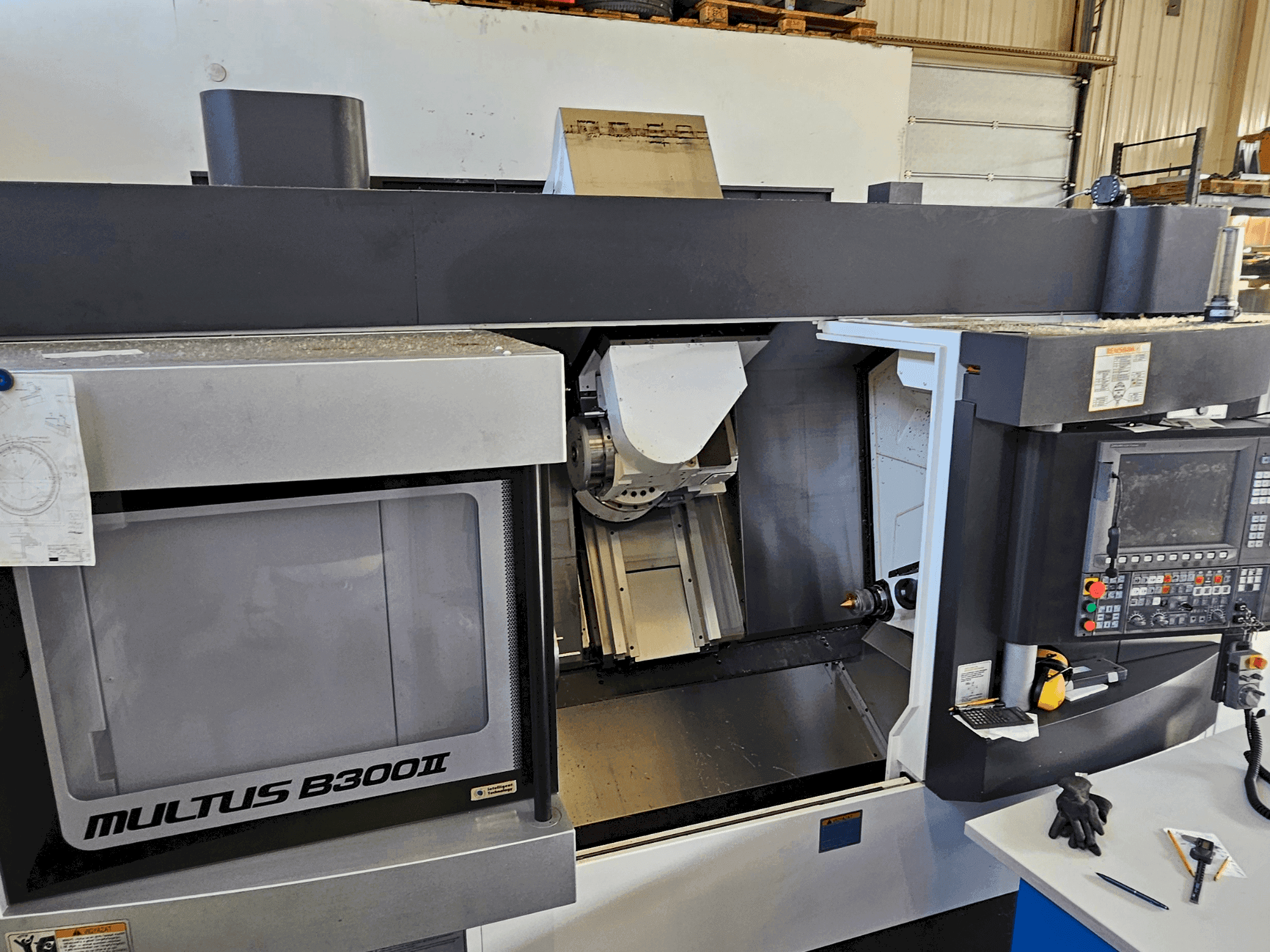 Front view of Okuma Multus B300 II machine