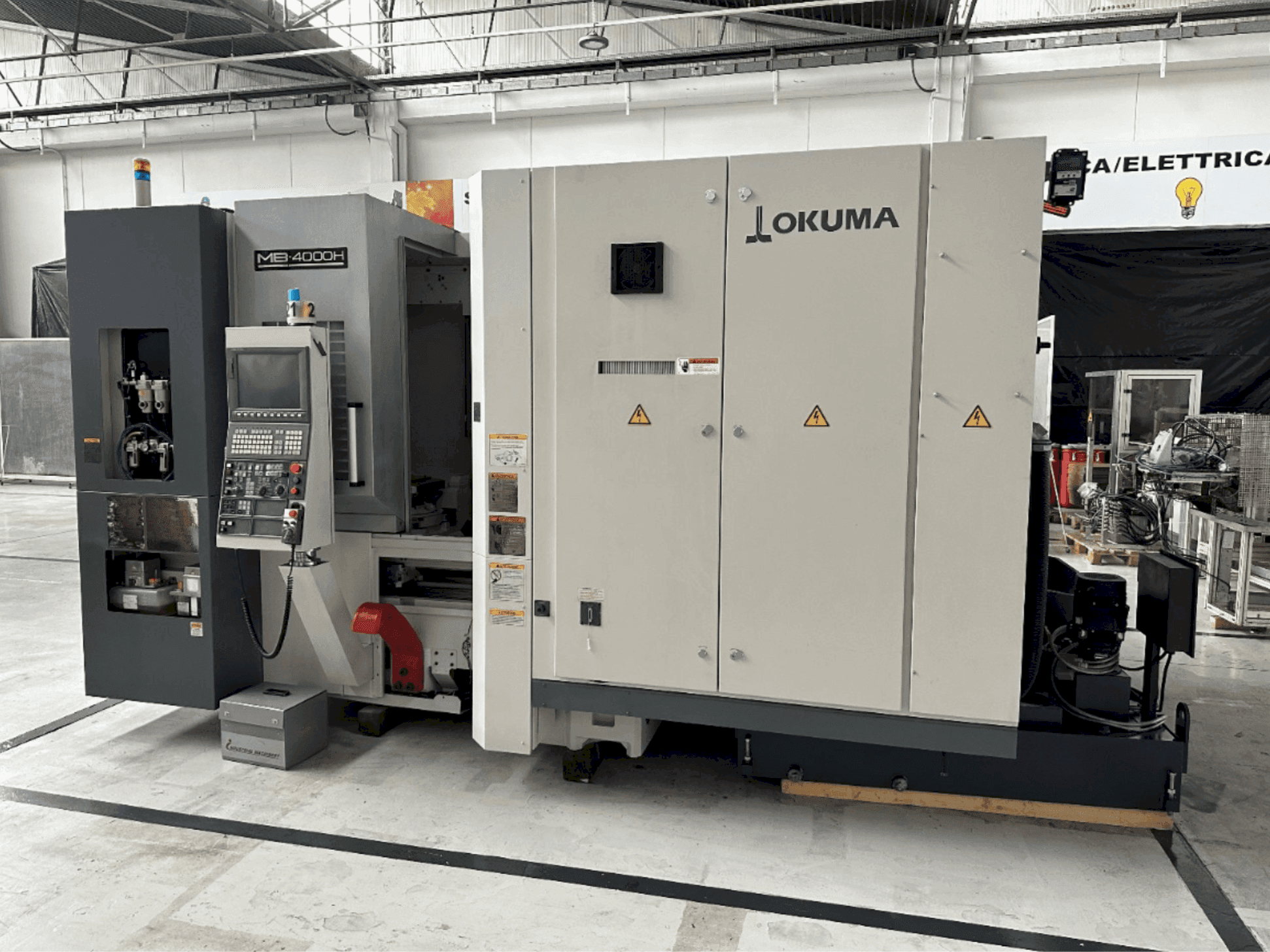 Front view of Okuma MB 4000 H machine