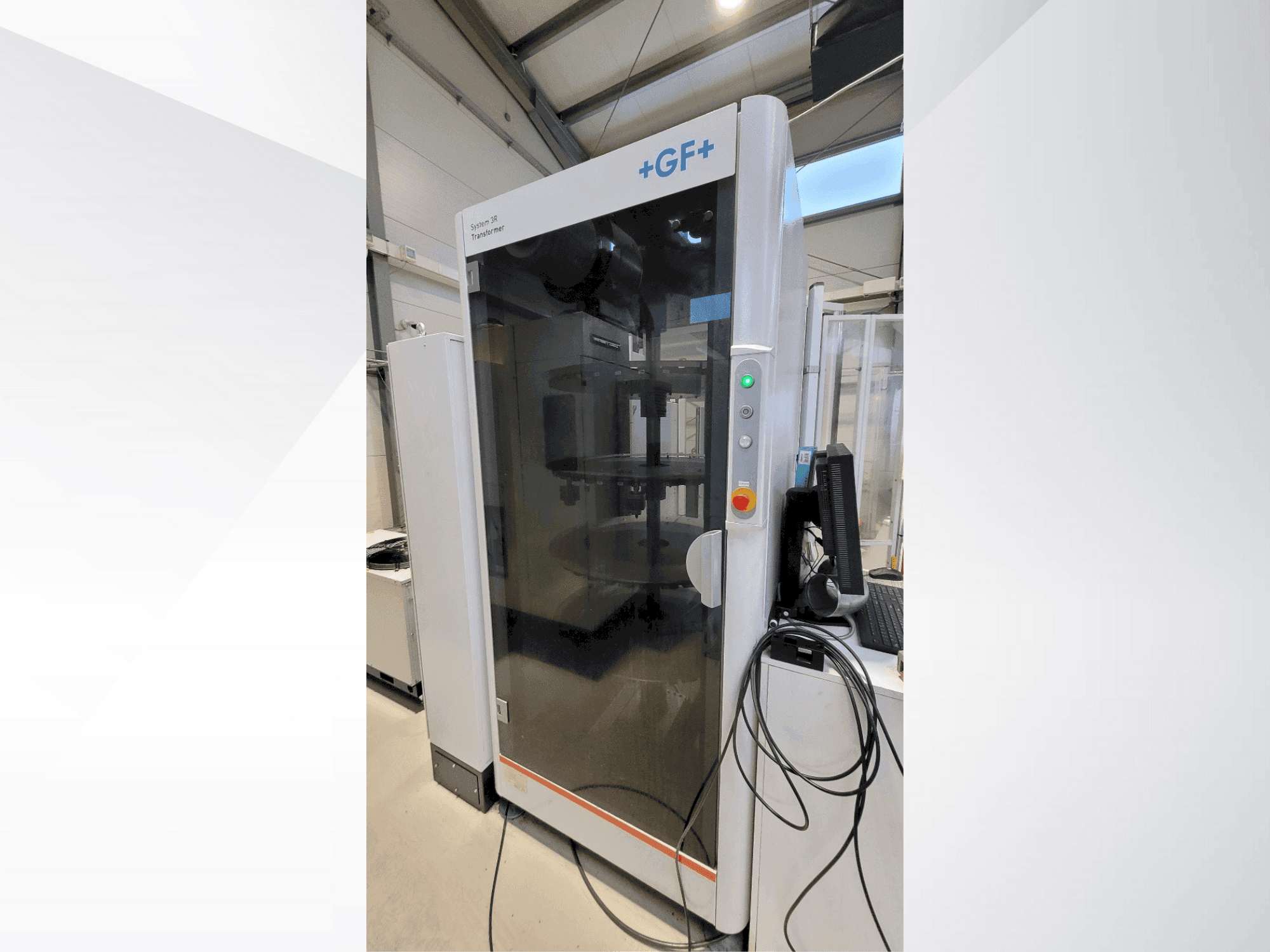 Front view of +GF+ System 3R transformer  machine