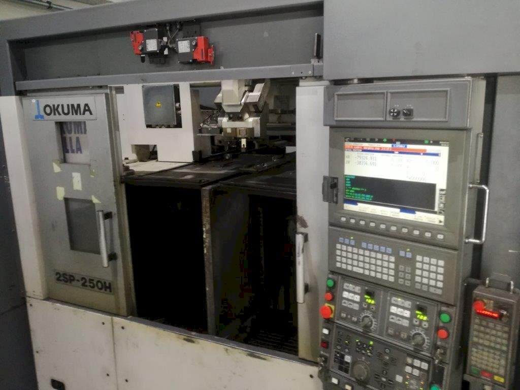 Front view of Okuma 2SP-250H  machine