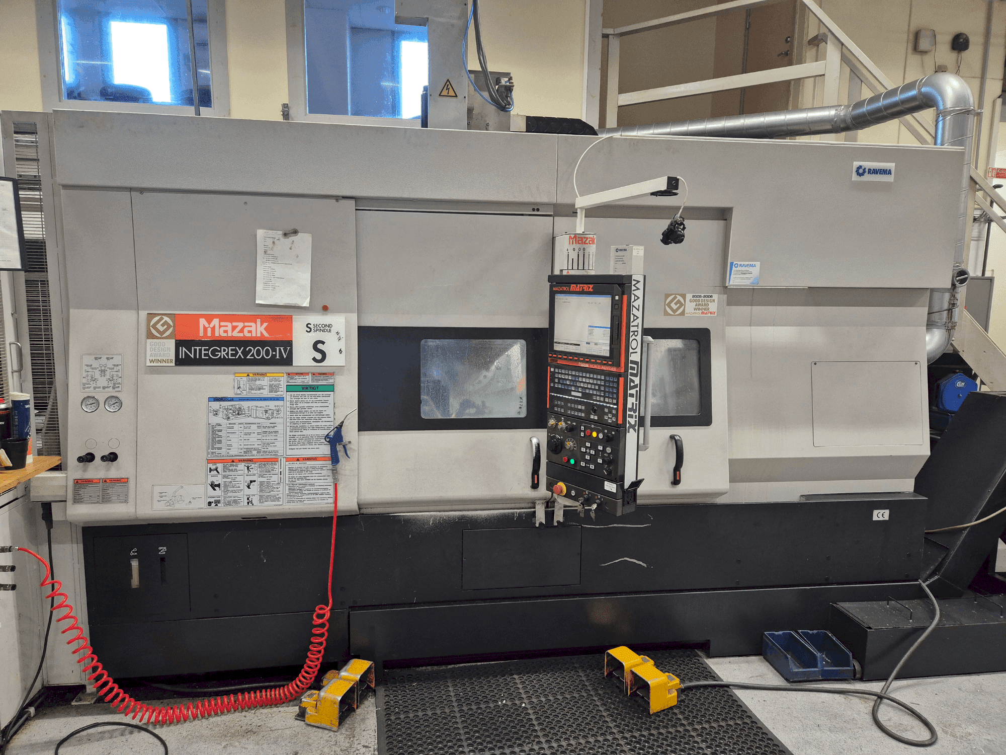 Front view of Mazak Integrex 200 IV S with Gantry loader machine