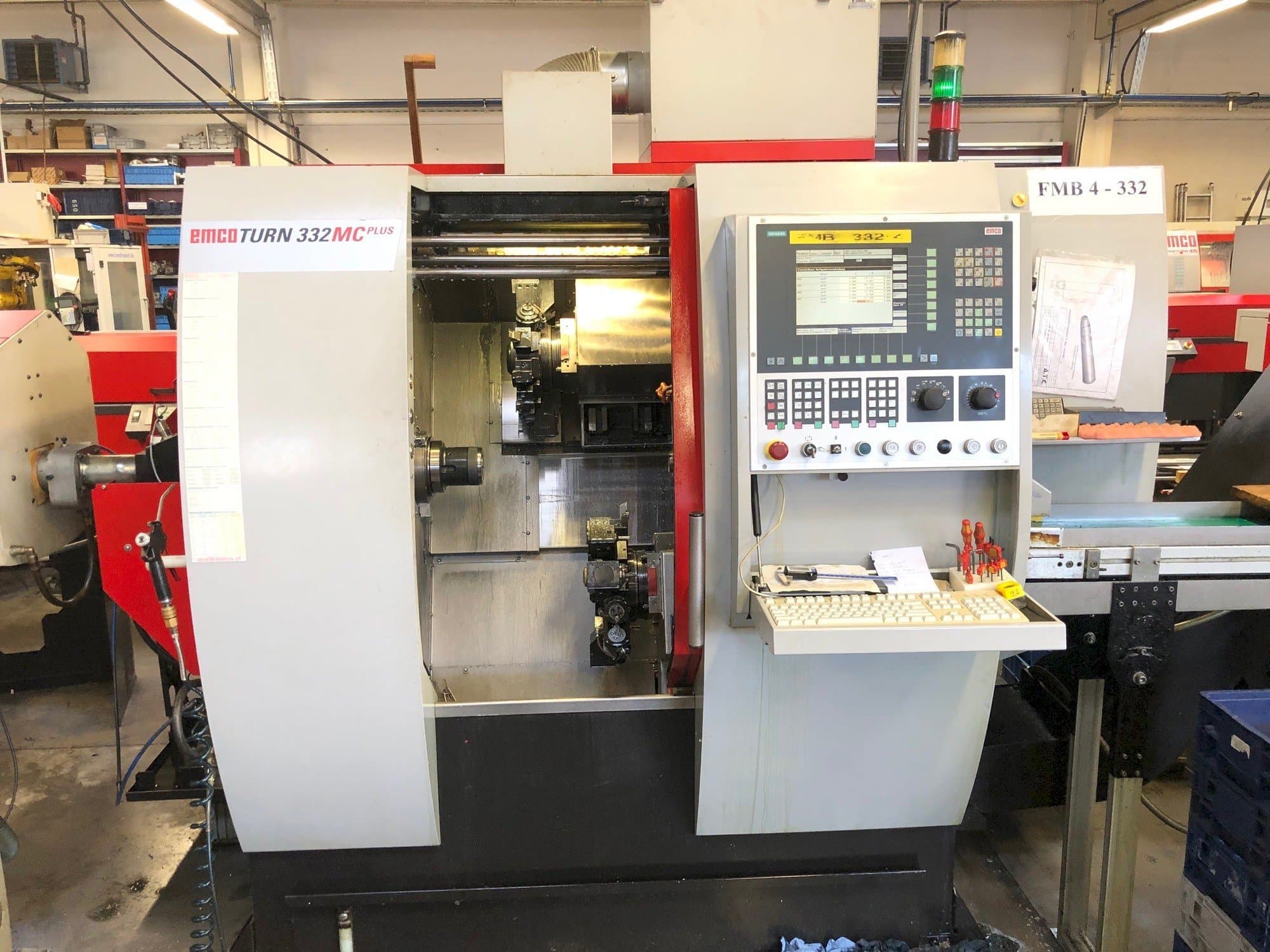Front view of EMCO TURN 332 MC machine