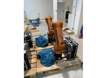 Front view of KUKA KR10 R1100 with KR C4 COMPACT Controller  machine