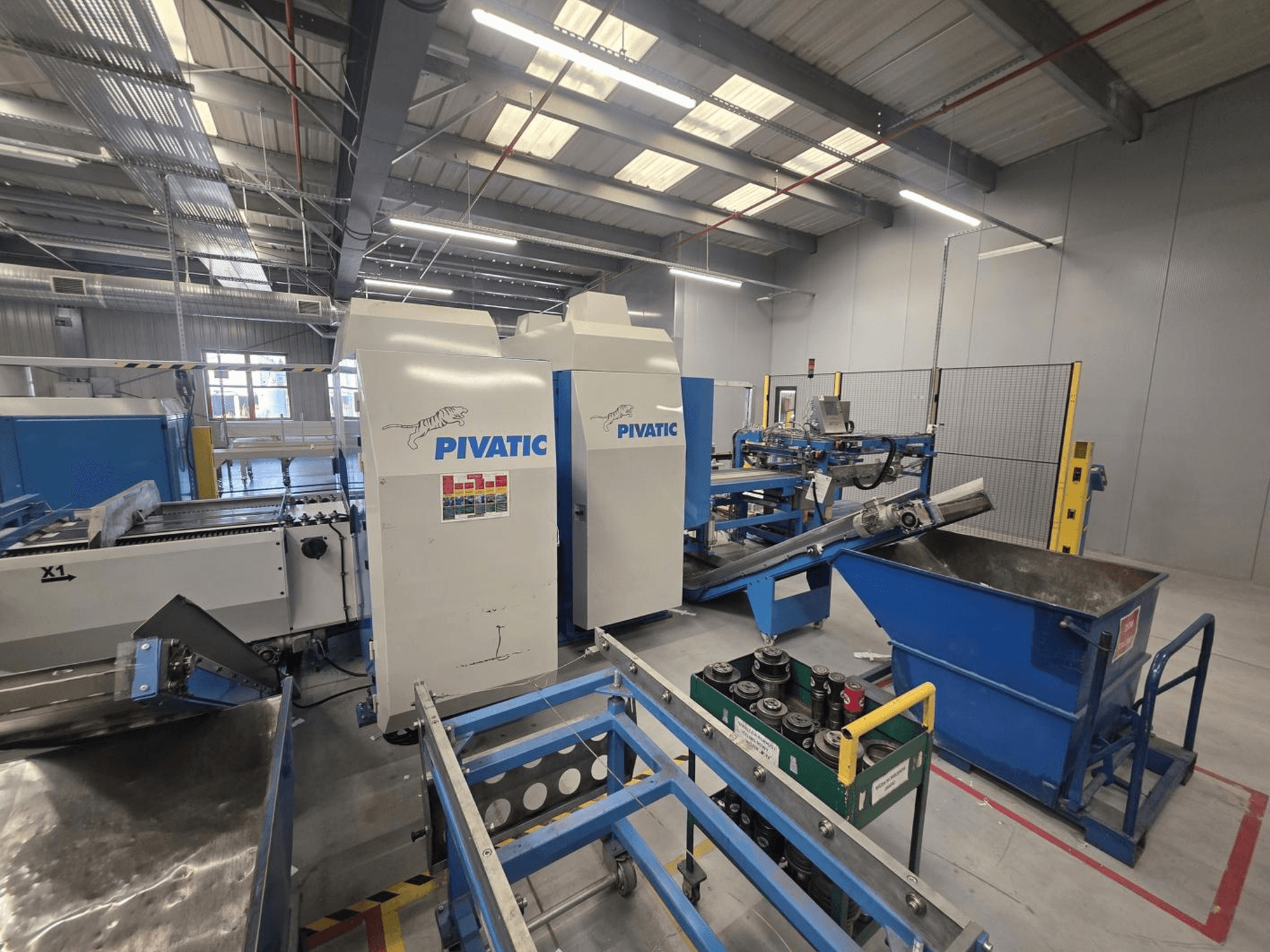 CNC Punching Machine Pivatic PCC80-e TT HT, front view showing operational setup, conveyor, and waste bin.
