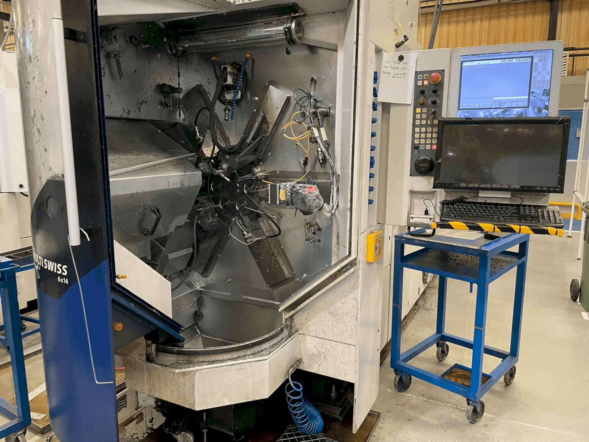 Front view of TORNOS MultiSwiss 6x14 machine