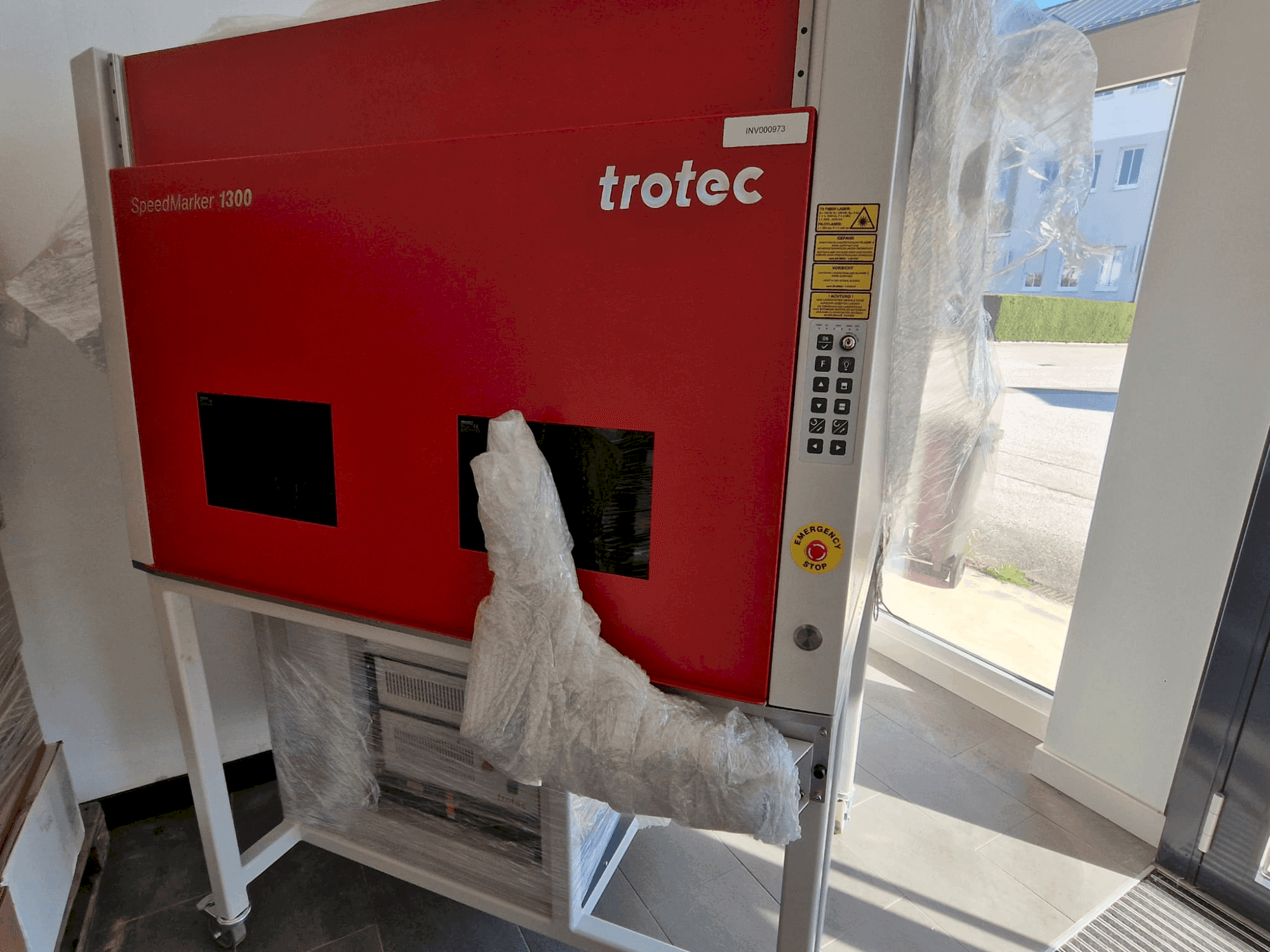 Front view of Trotec SpeedMarker 1300 machine