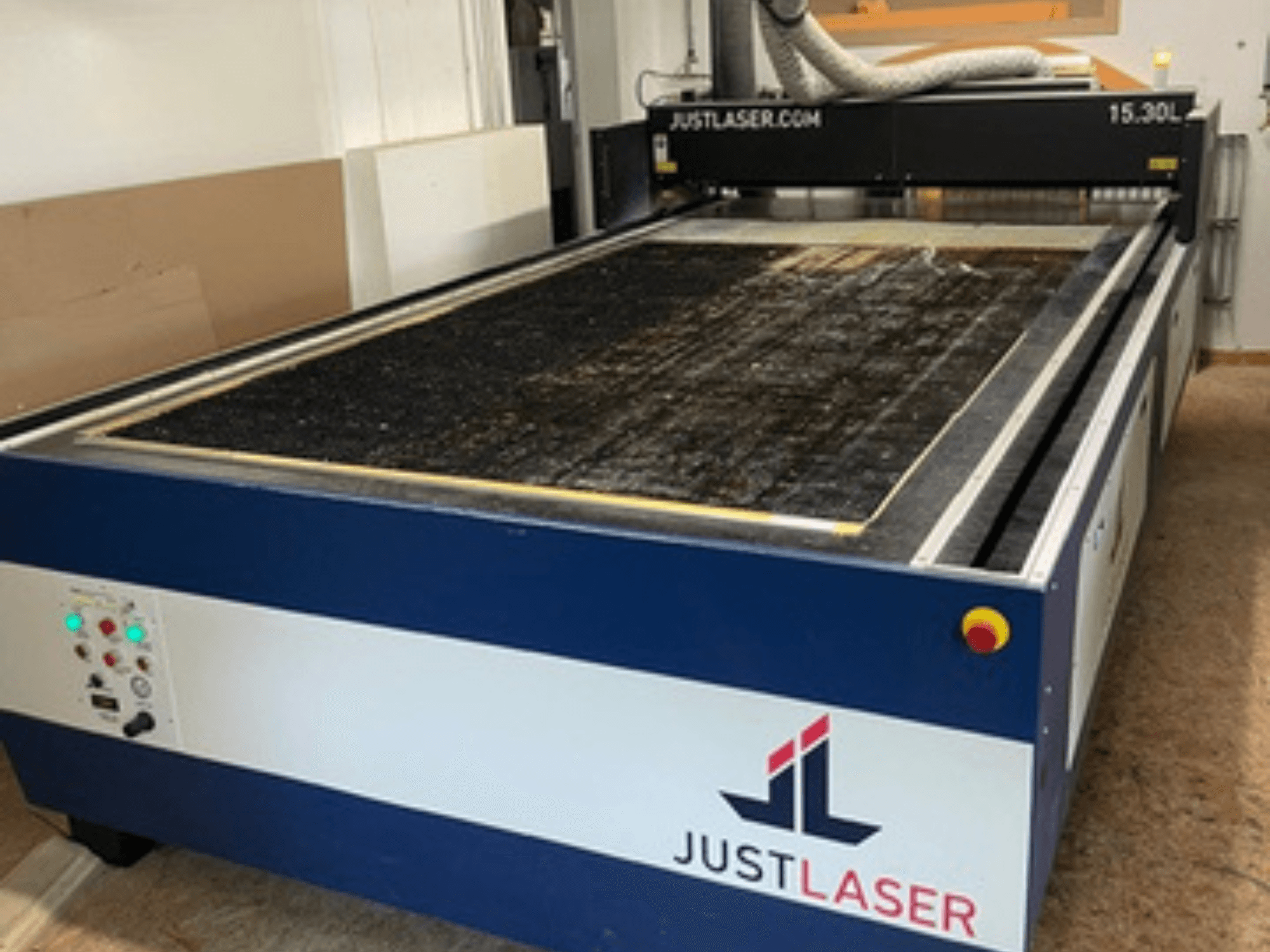 CO2 Laser Cutting Machine KERN KER60120-KT500, front view showing control panel and large cutting surface.