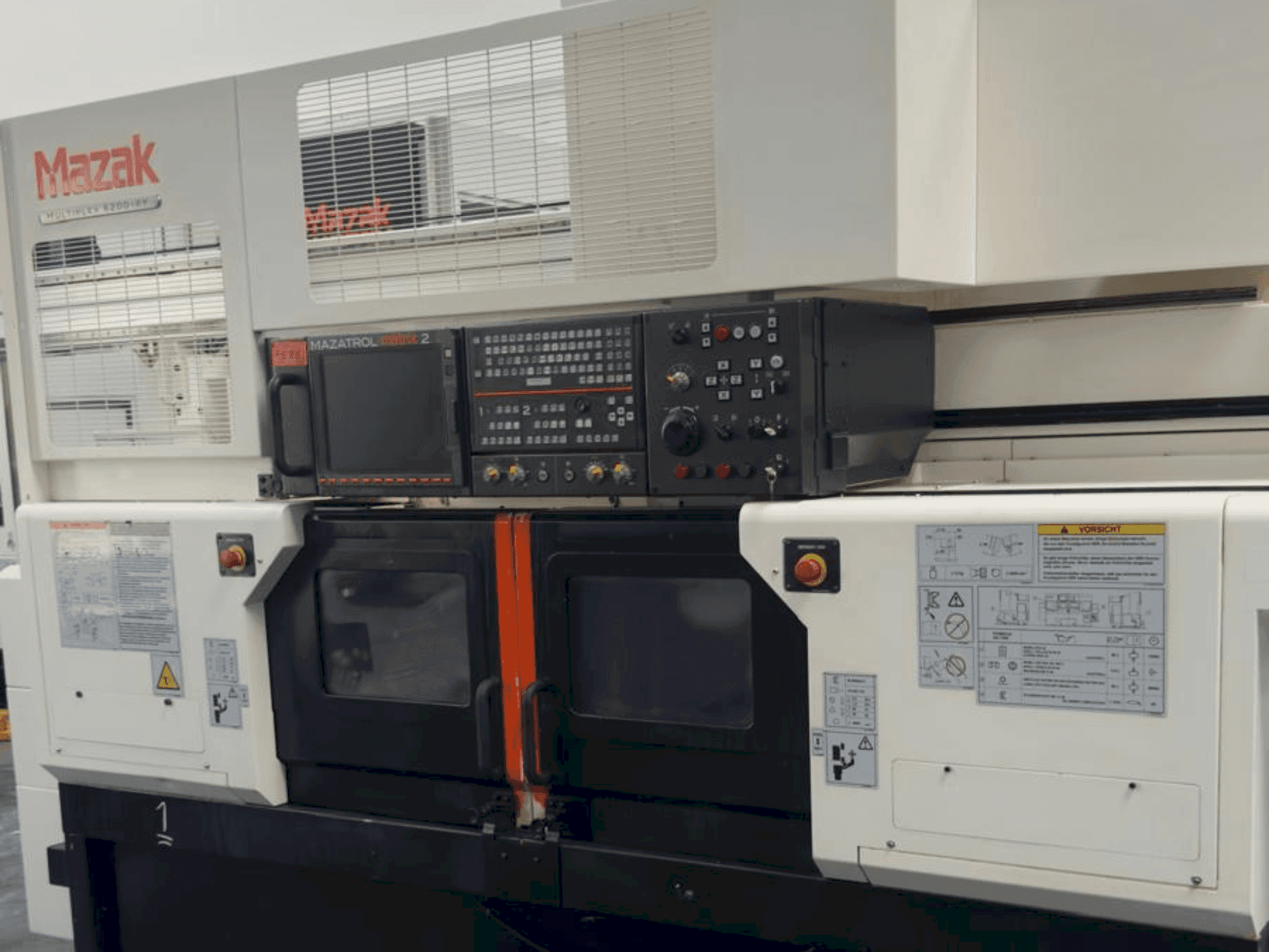 Front view of Mazak Multiplex 6200 Y machine