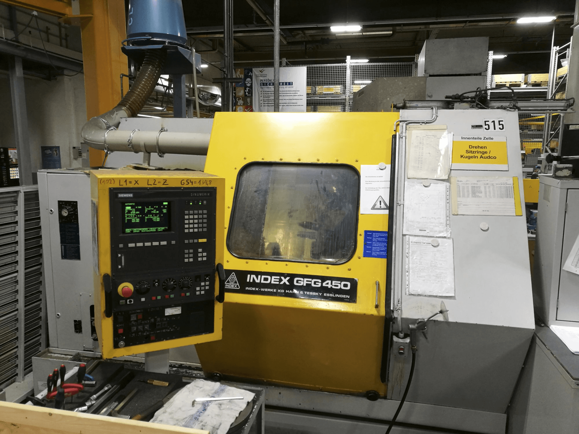 Front view of Index GFG 450 machine