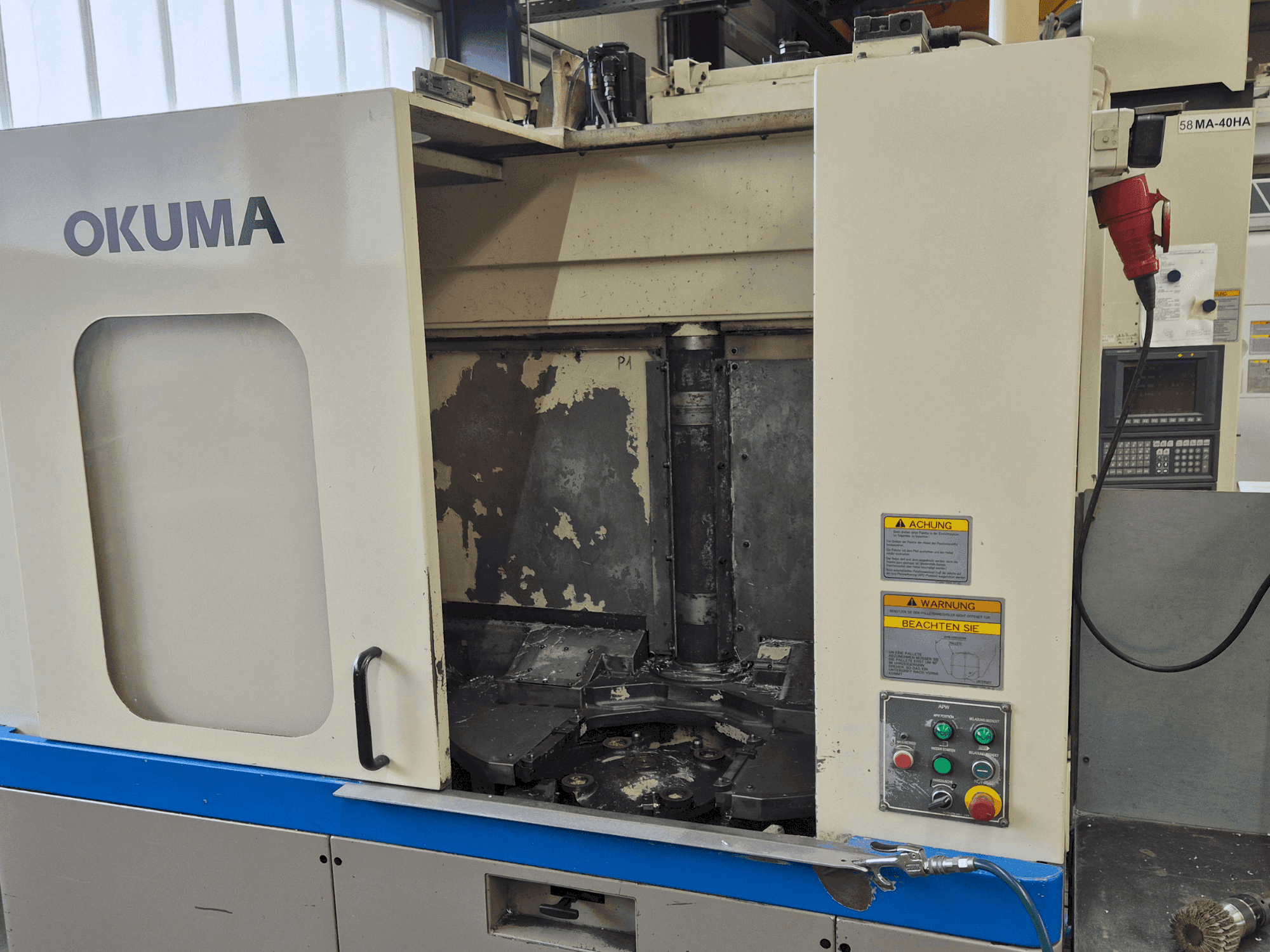 Front view of Okuma MA-40HA machine