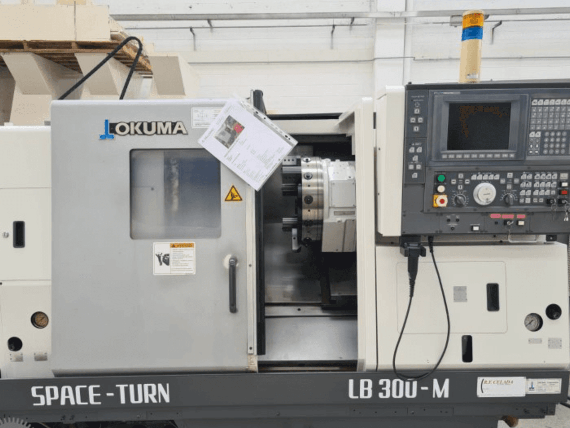 Front view of Okuma LB 300 machine