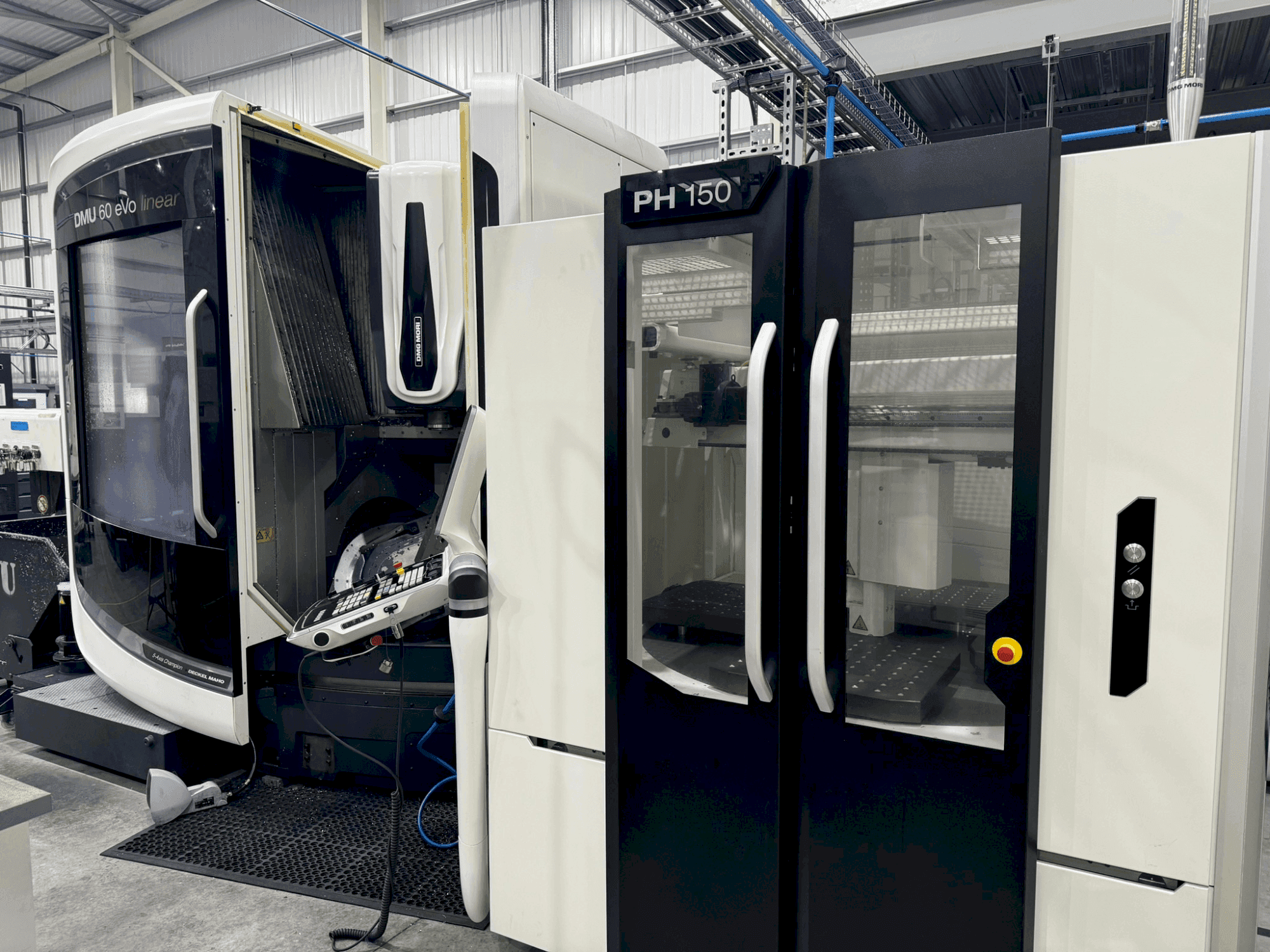 Front view of DMG MORI DMU 60 eVo + PH150 machine