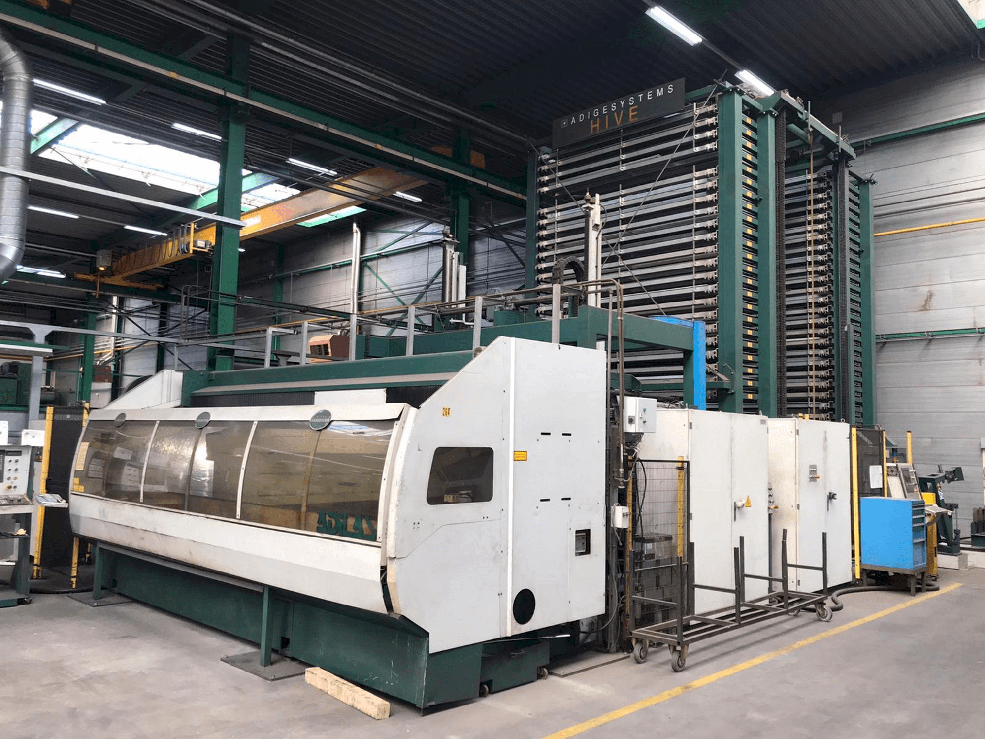 Front view of BLM Adige Adilas 3,2kW CO2 laser 3015 + automation machine