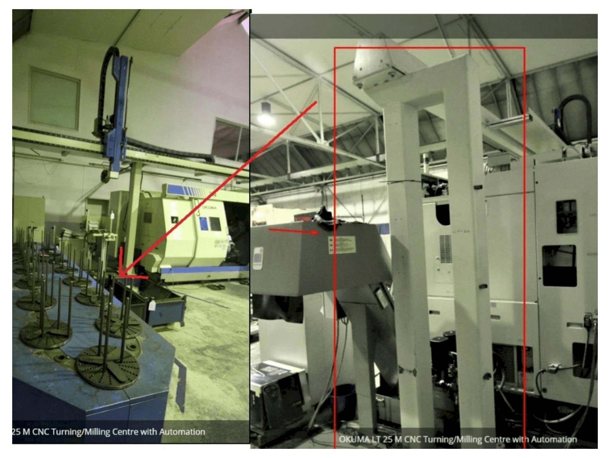 Front view of Okuma LT 25 M machine