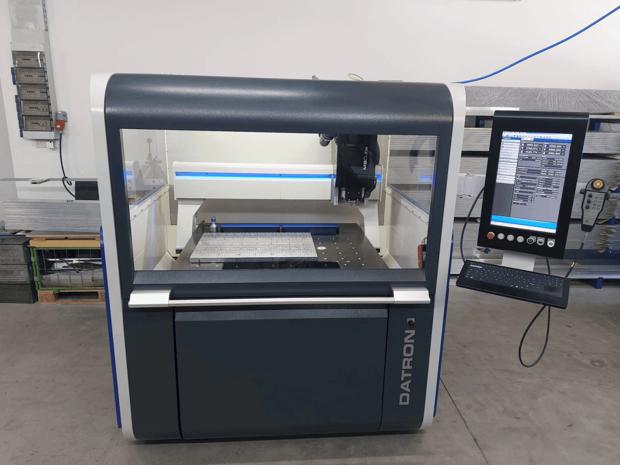 Front view of Datron M8 Cube machine