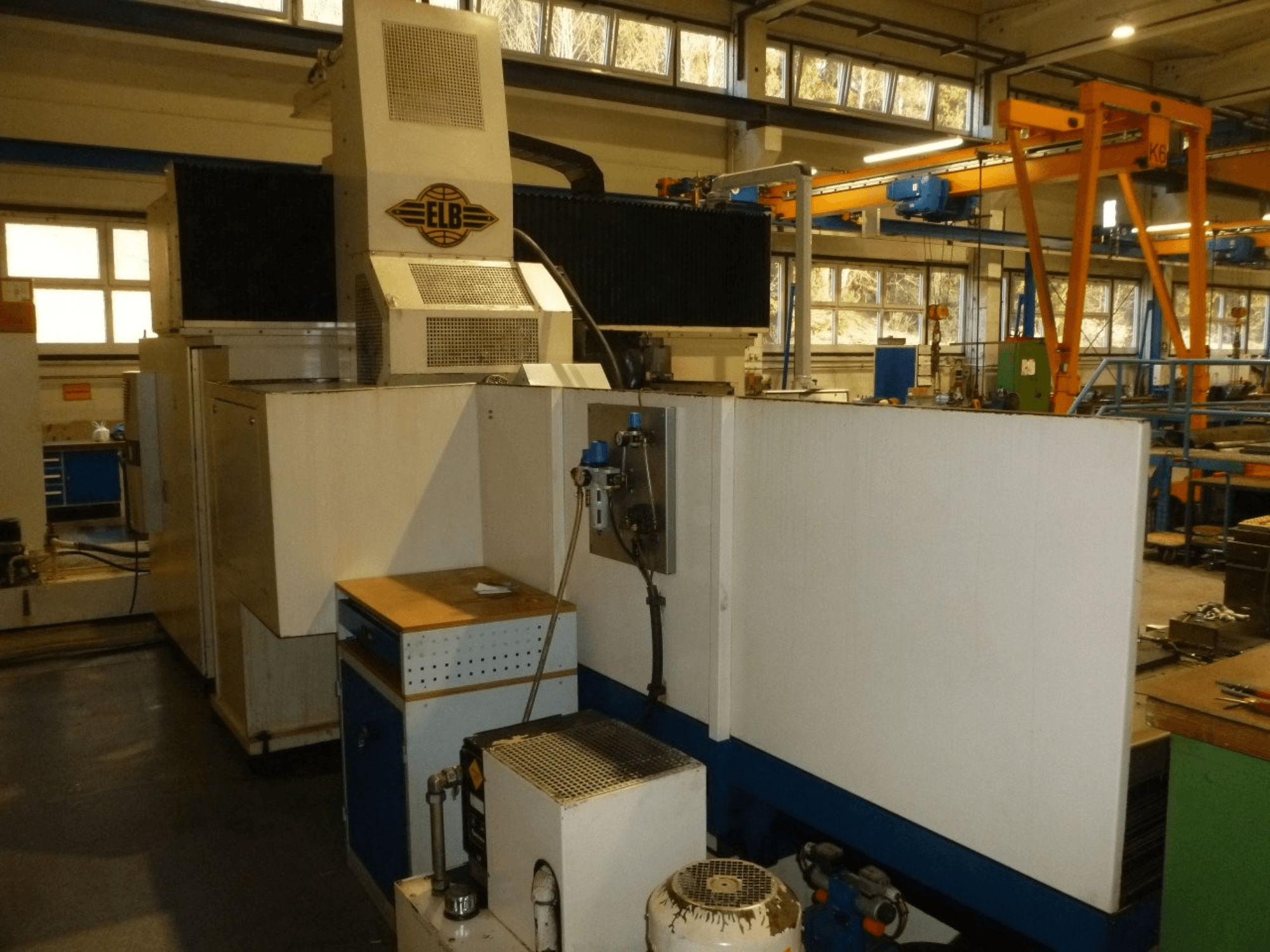 ELB SWP 225/125 SPS surface grinding machine, front view showing control panel and operational design features.