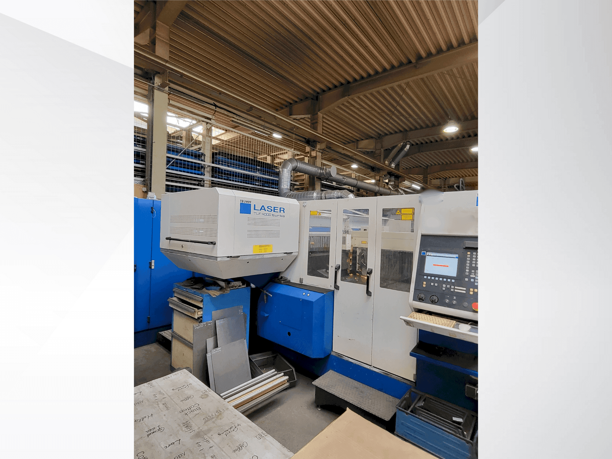 Front view of TRUMPF Trumatic L3030 4KW (CO2) machine