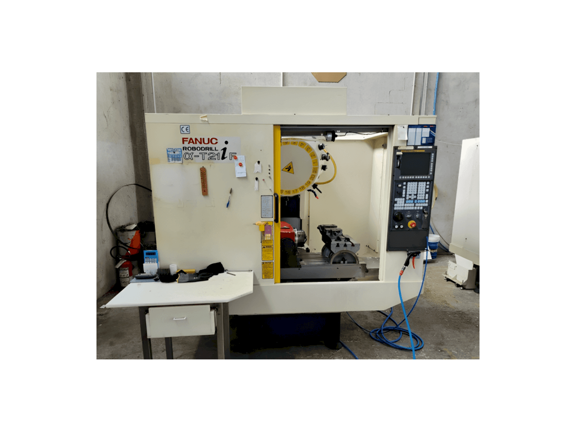Front view of FANUC Robodrill Alpha T21iF machine