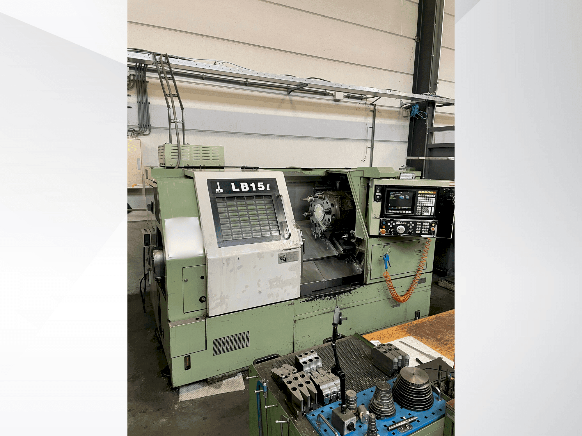 Front view of Okuma LB15II machine