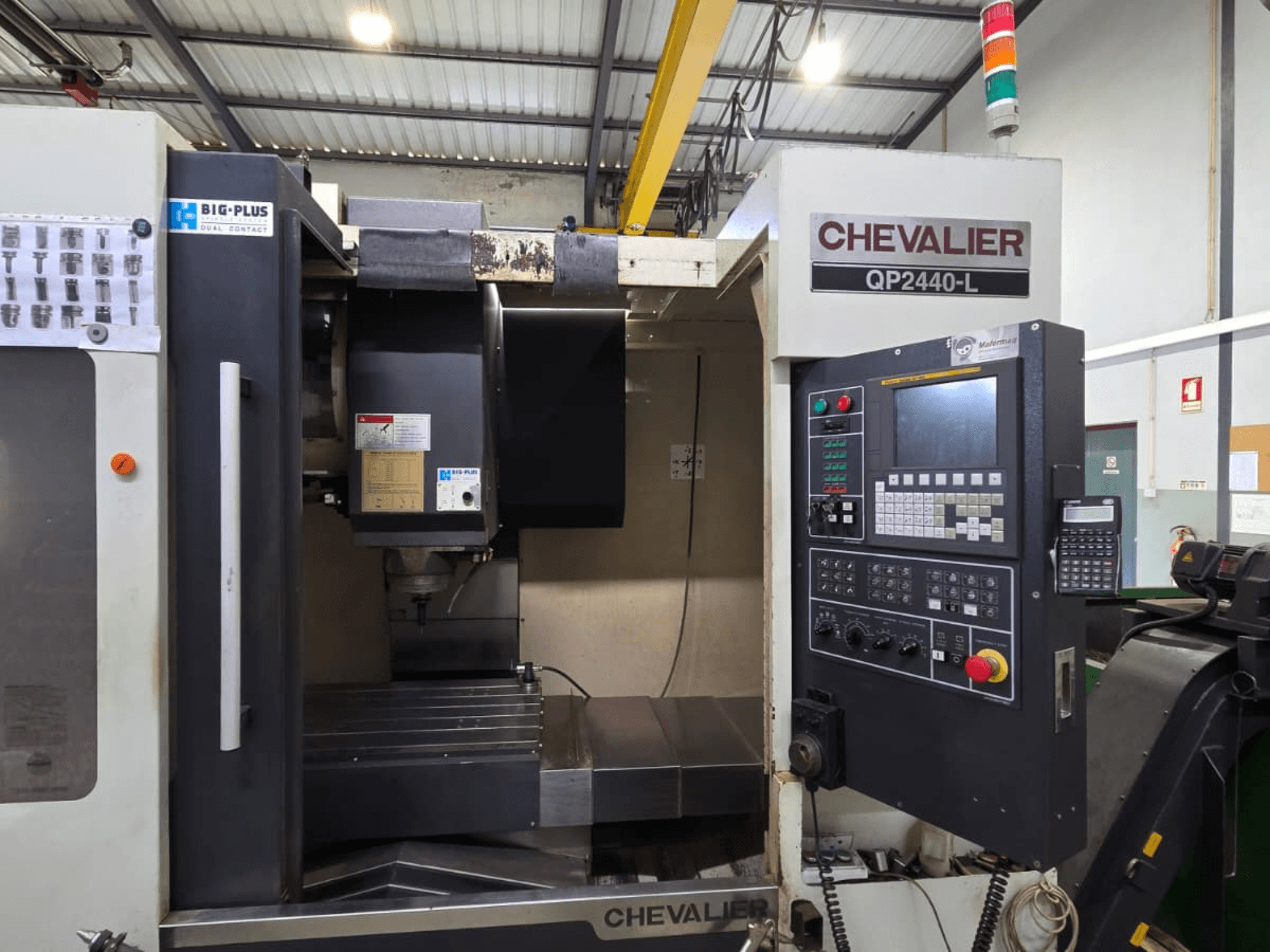Chevalier QP2440-L Vertical Machining Centre, front view showcasing control panel and machining area.