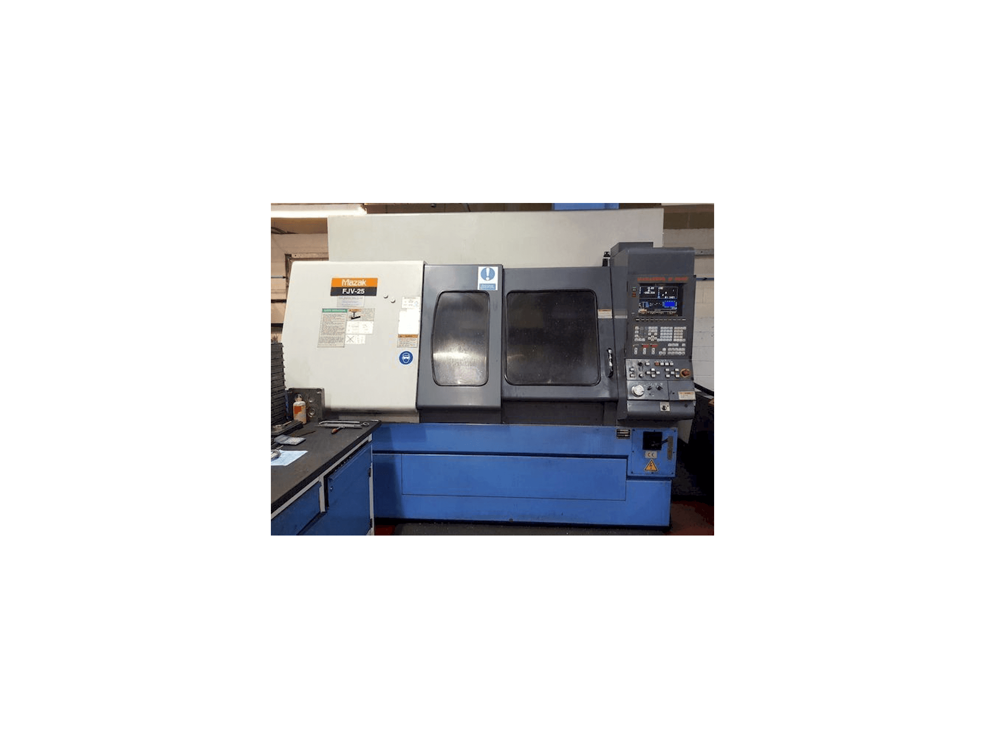 Front view of Mazak FJV-25 machine