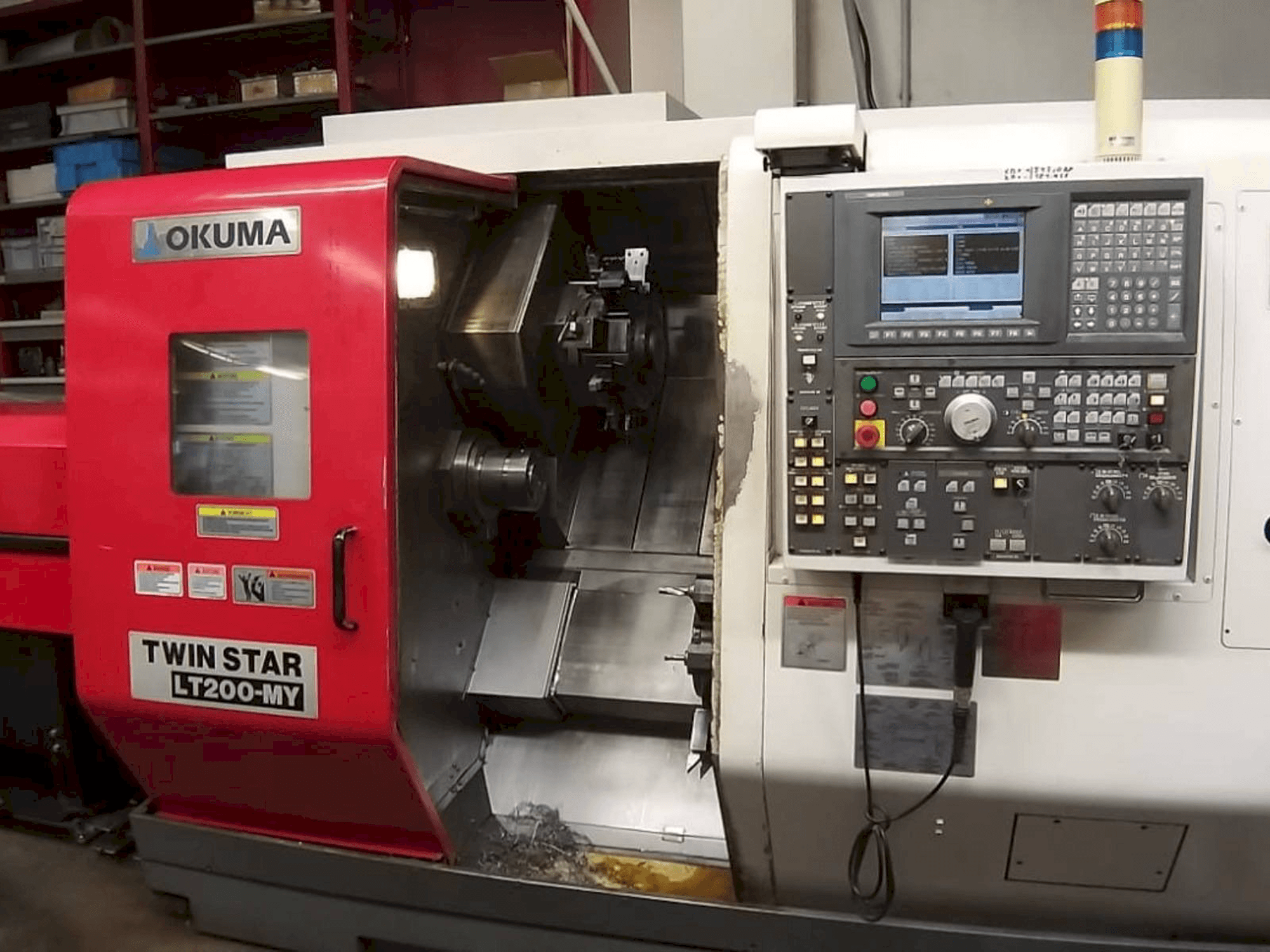 Front view of Okuma Twin Star LT200-MY machine