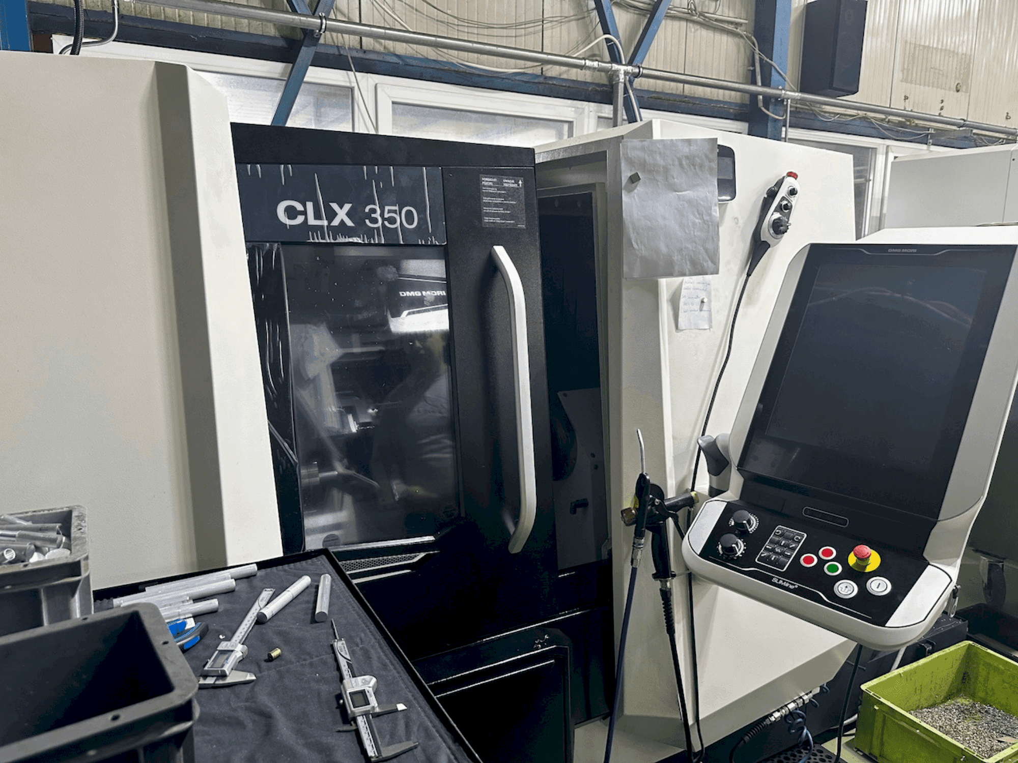 Front view of DMG MORI CLX 350 V6 machine