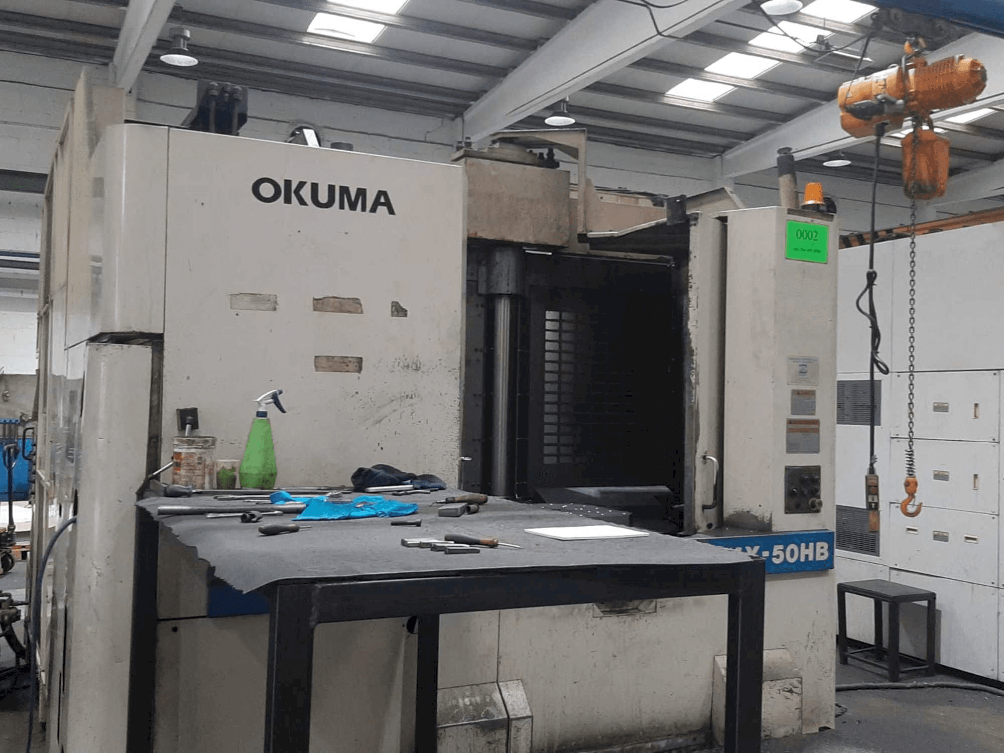 Front view of Okuma MX-50HB machine