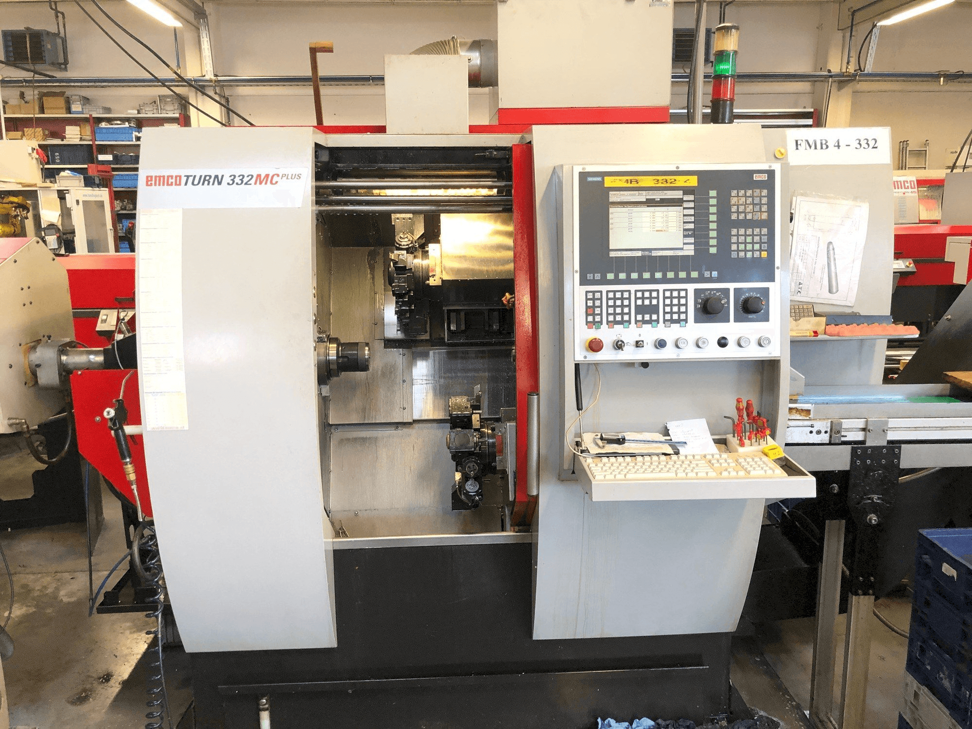 Front view of EMCO TURN 332 MC machine