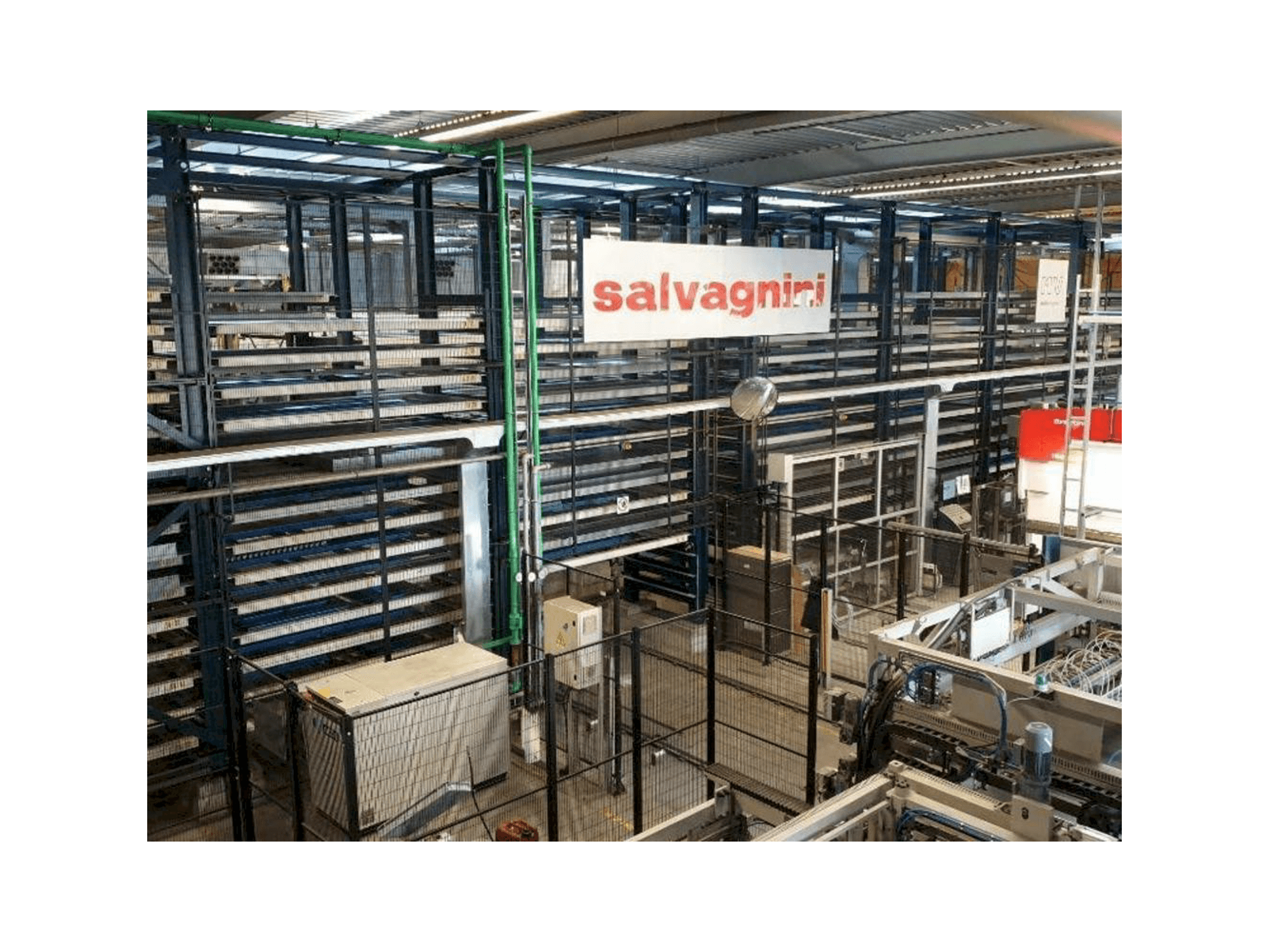 Front view of Salvagnini S4 and P4 and MV installation machine
