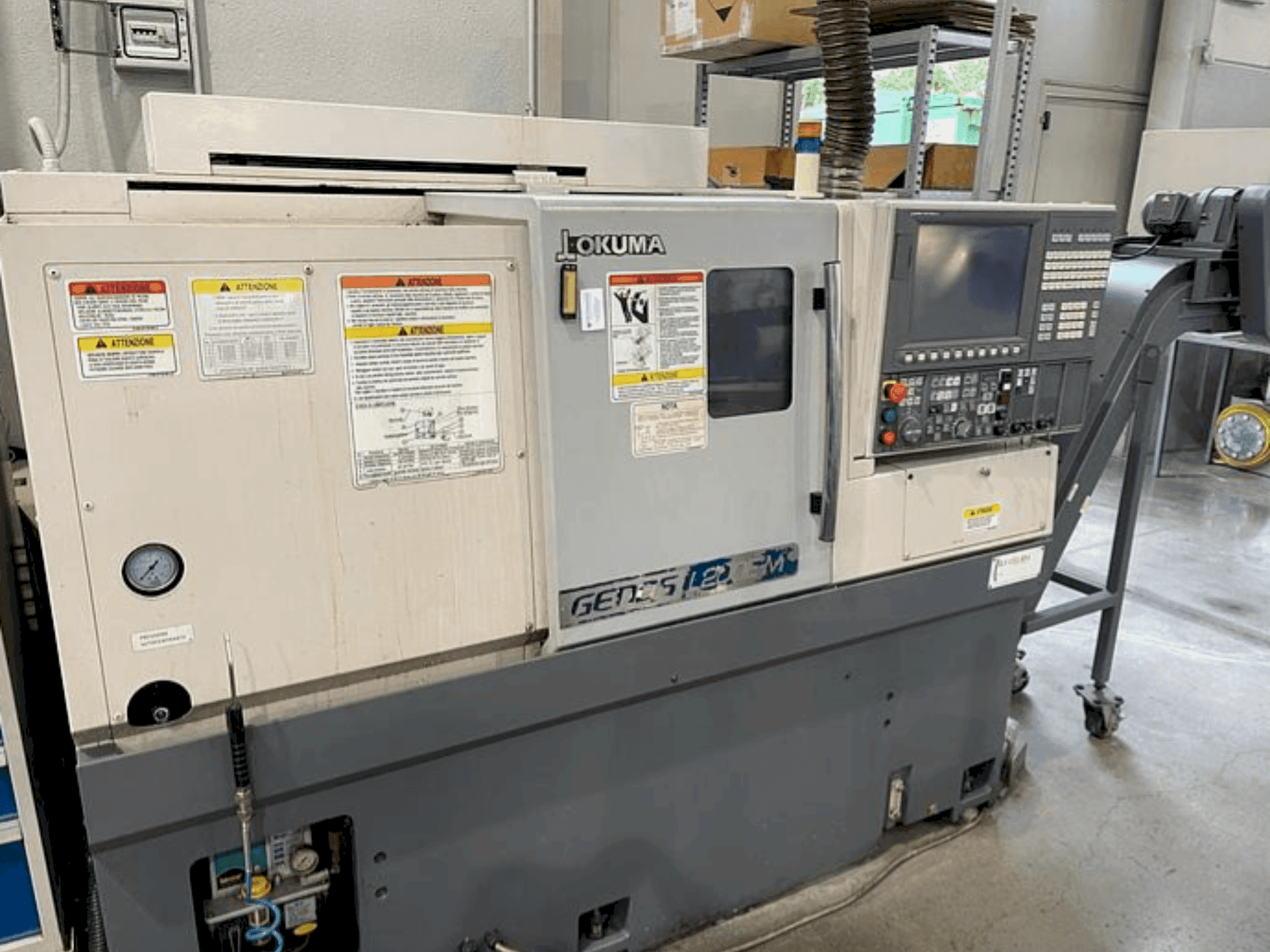 Front view of Okuma GENOS L200EM machine