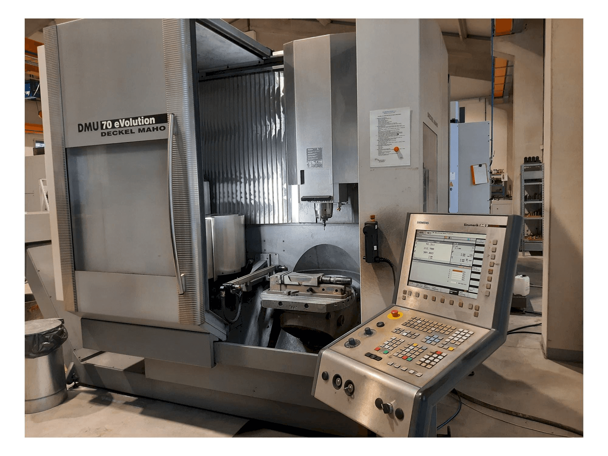 Front view of DMG DMU 70 eVolution machine