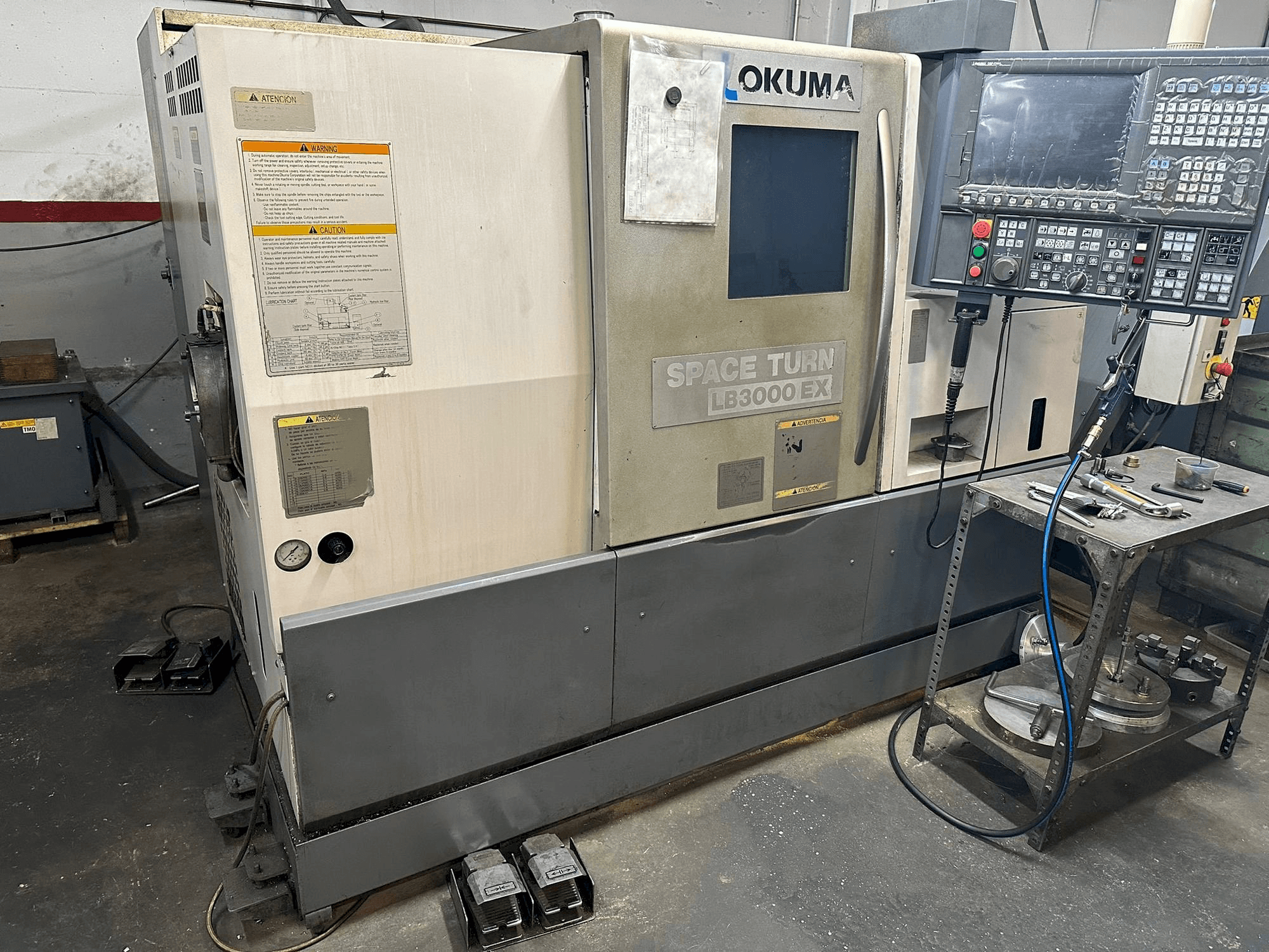Front view of Okuma LB 3000EX machine