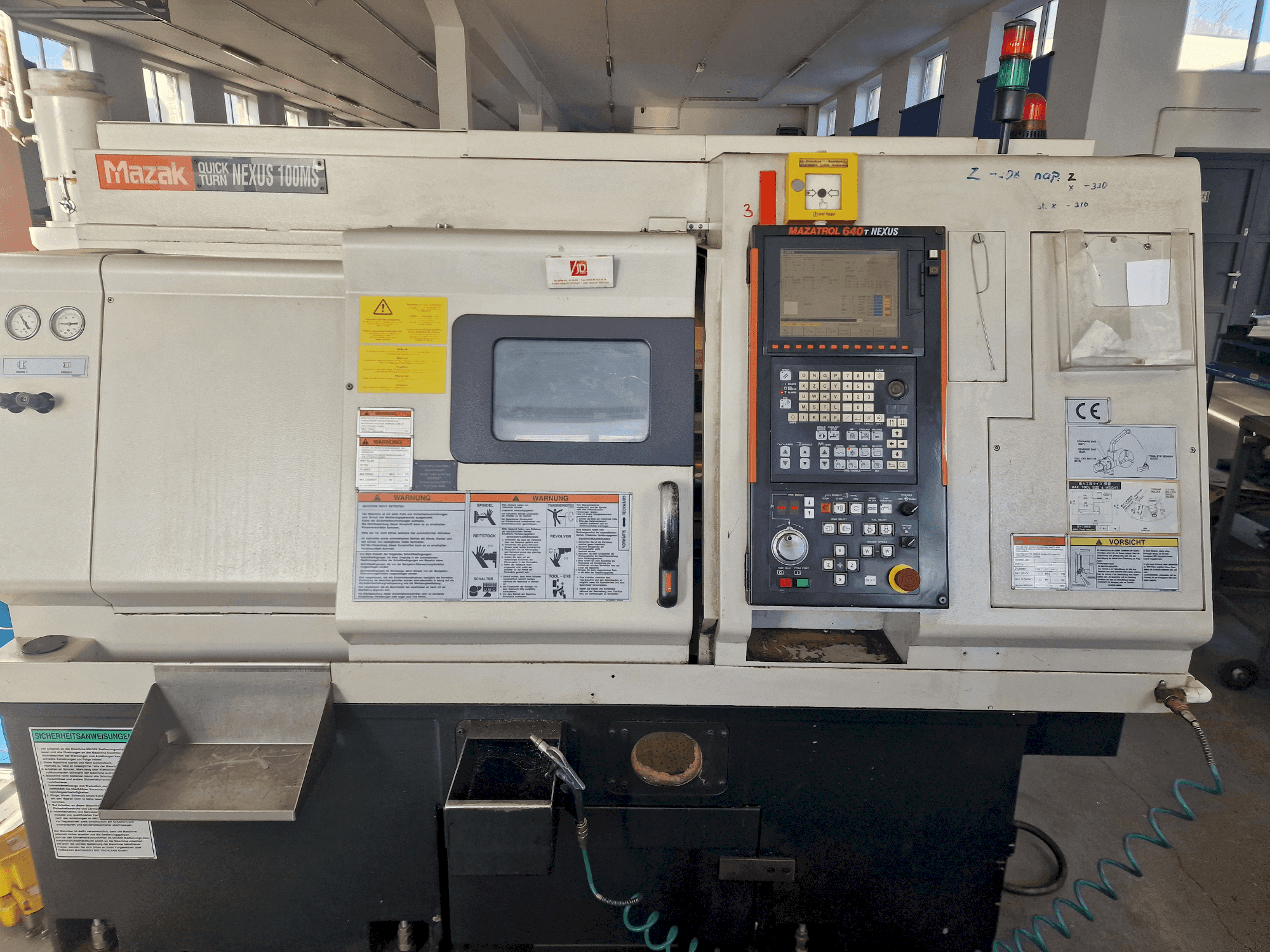 Front view of Mazak QTN-100 MS machine
