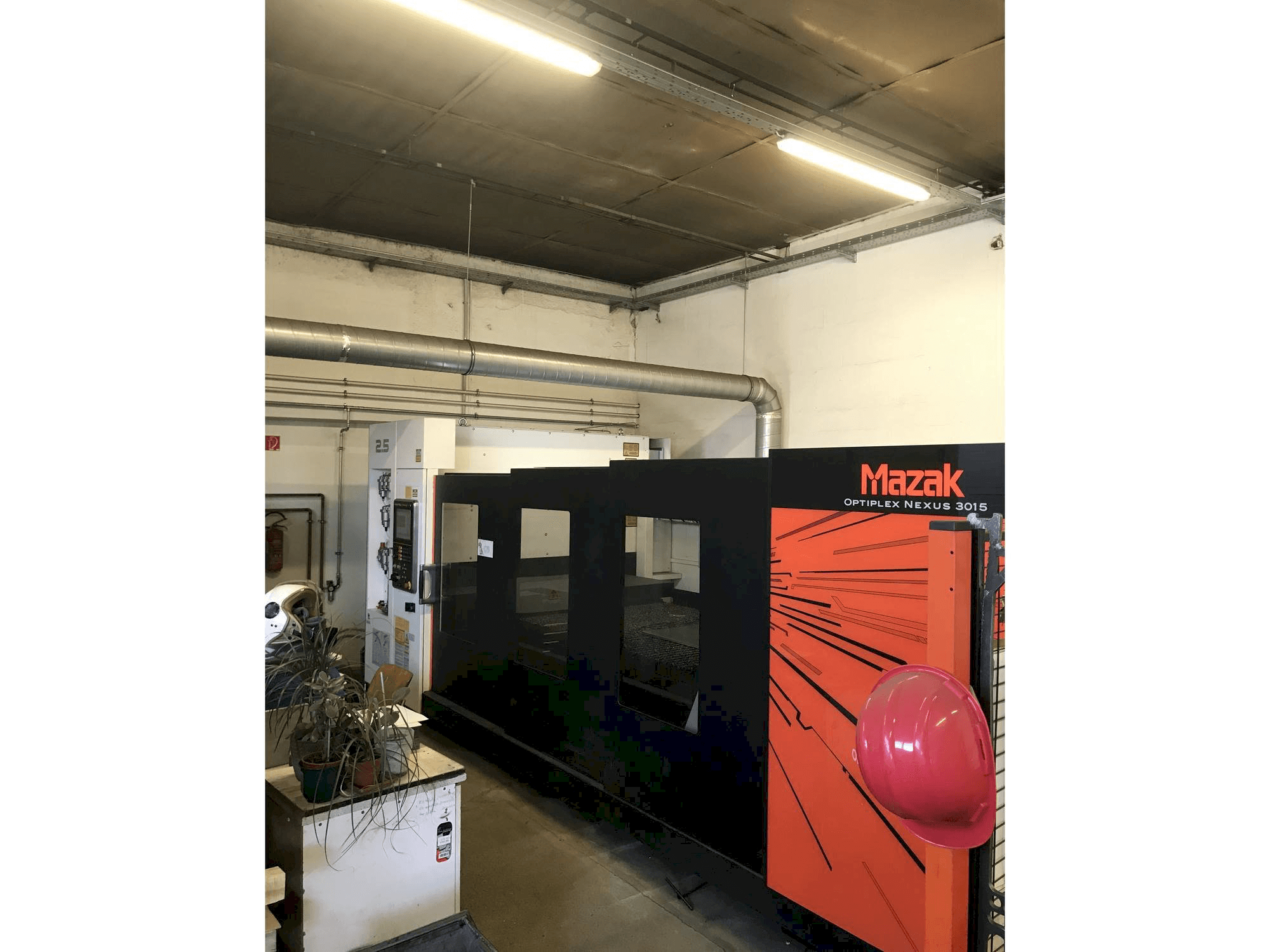 Front view of Mazak Optiplex Nexus 3015 machine