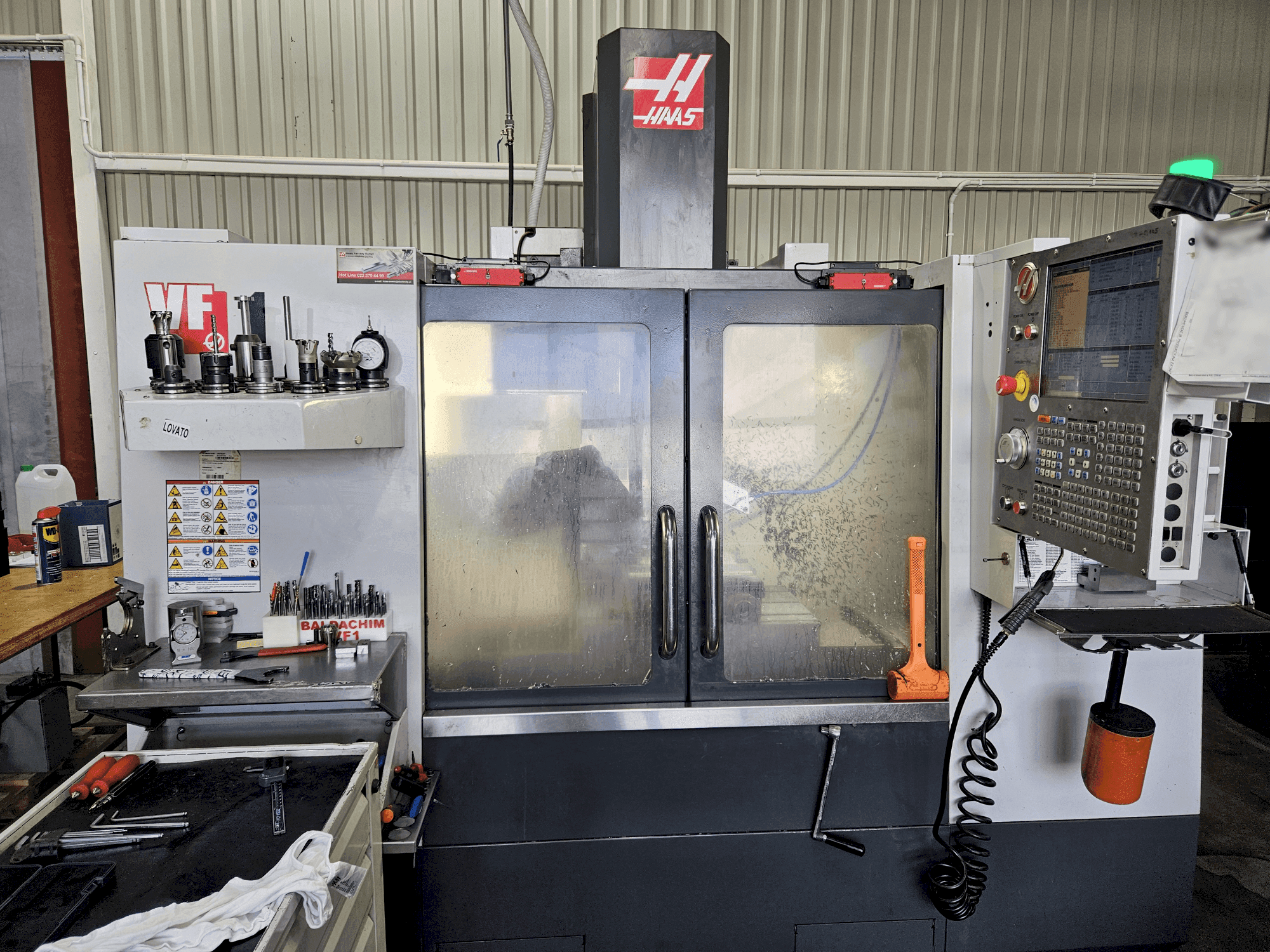 Front view of HAAS VF-1 machine