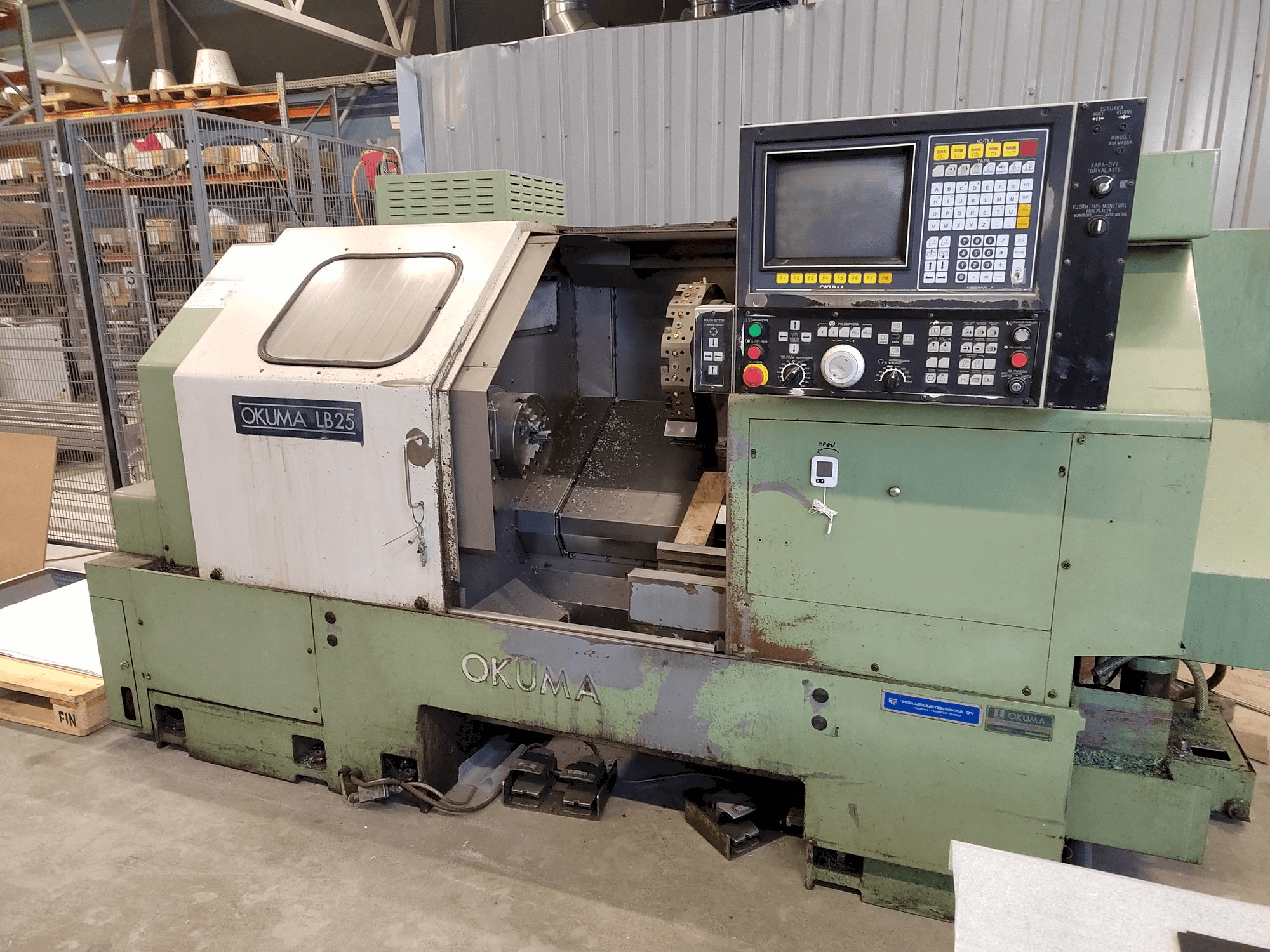 Front view of Okuma LB25 machine