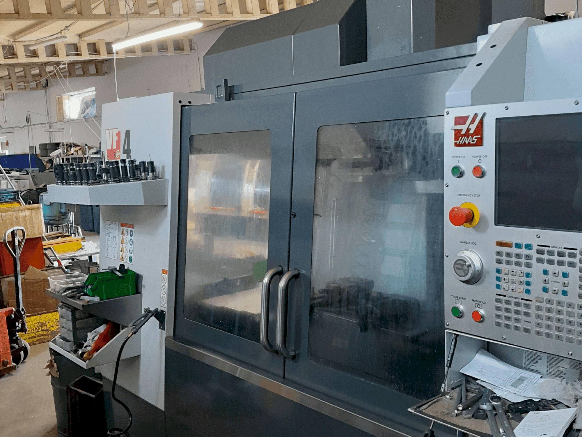 Front view of HAAS VF-4 machine