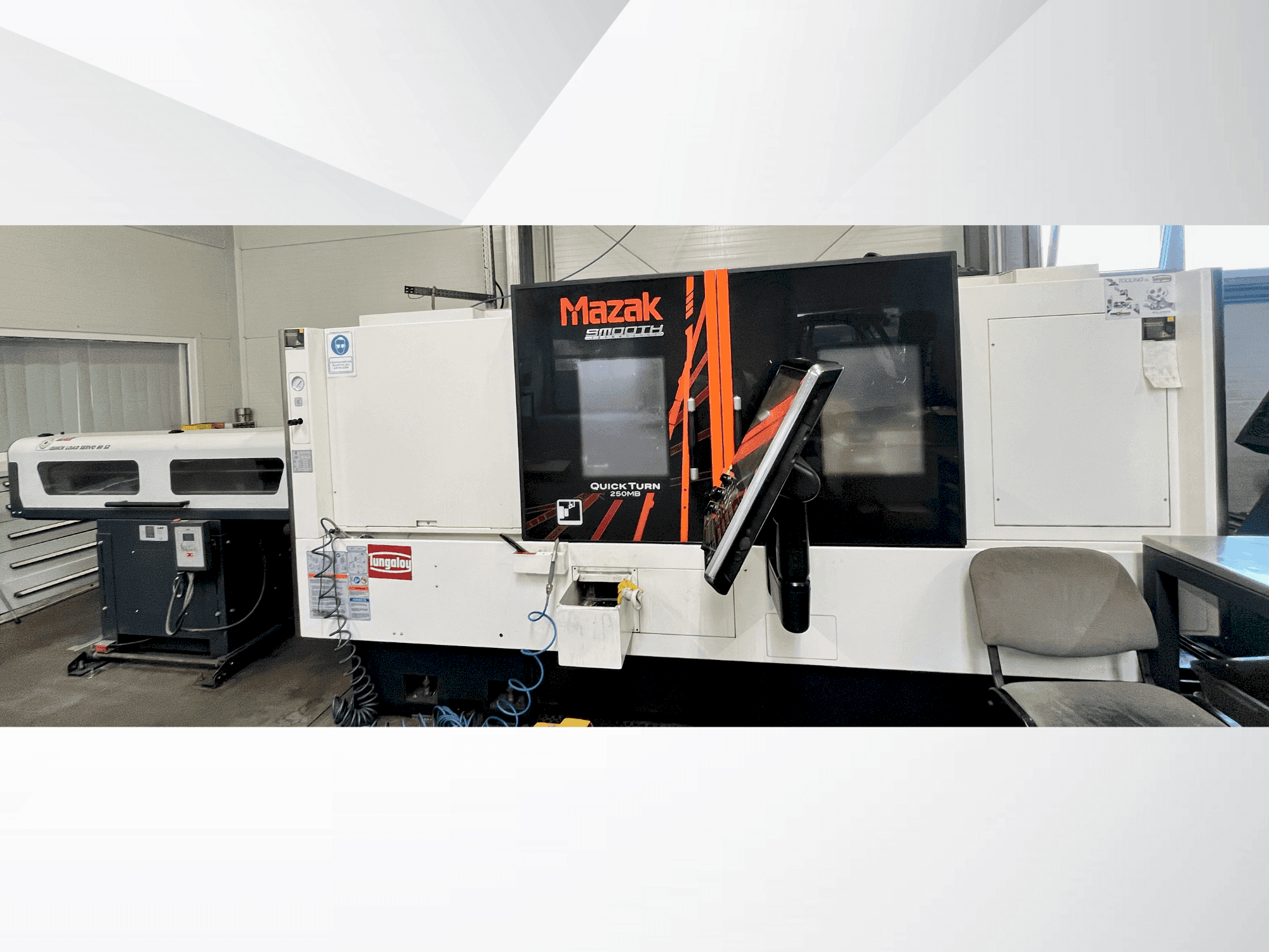 Front view of Mazak Quick Turn 250MB machine