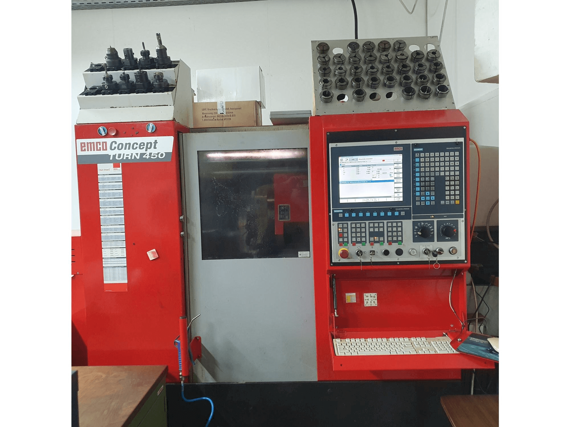 Front view of EMCO Concept 450 machine
