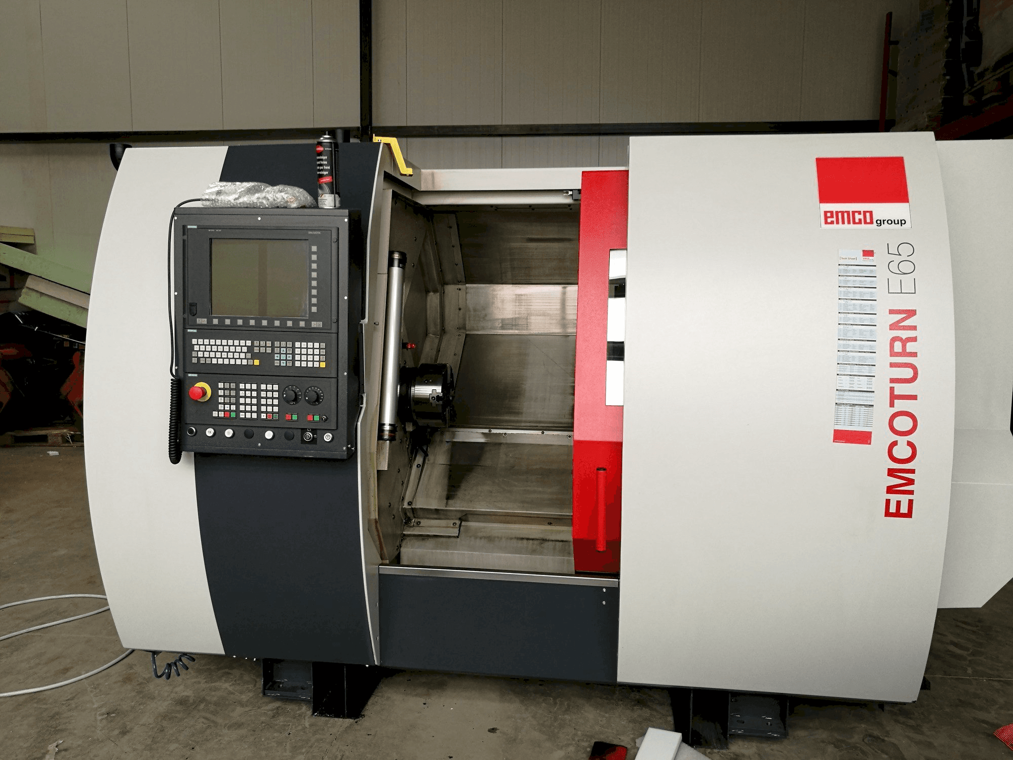 Front view of EMCO Emcoturn E65 machine