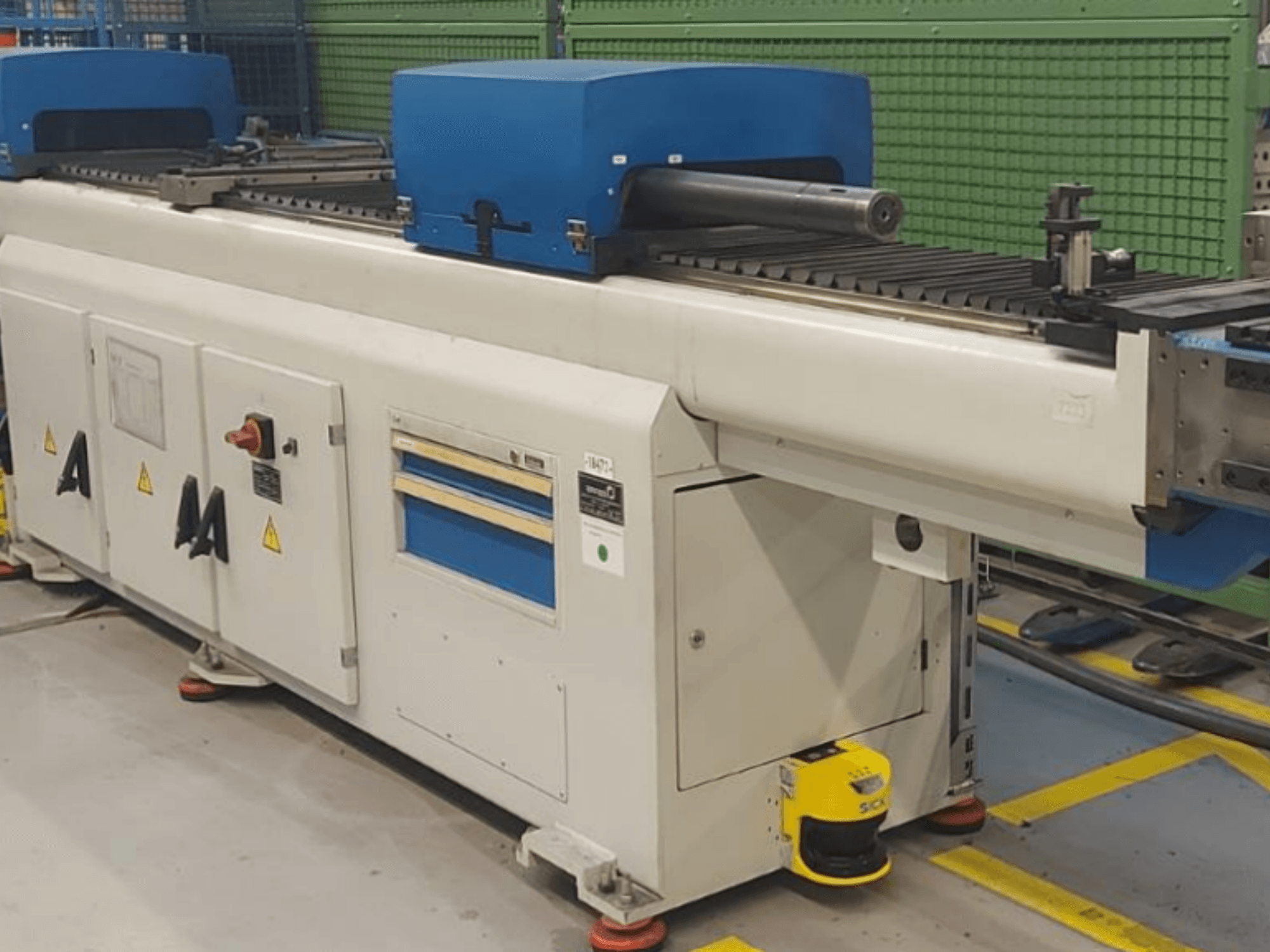 WAFIOS BER-35 die bending machine in front view, featuring blue control units and operational safety indicators.