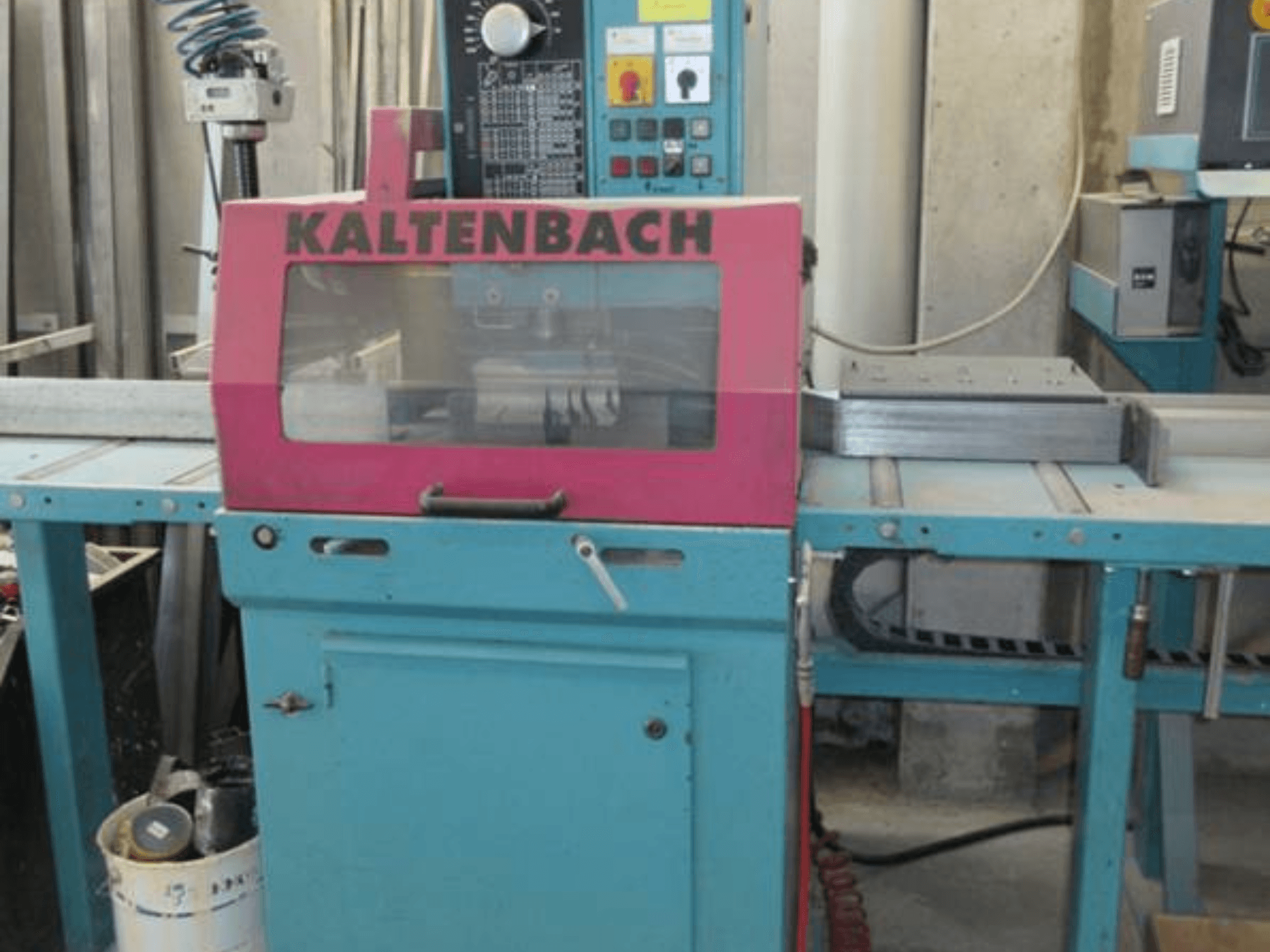 KALTENBACH KKS 400 E Circular Metal Saw in front view, featuring a pink safety cover and control panel with buttons.