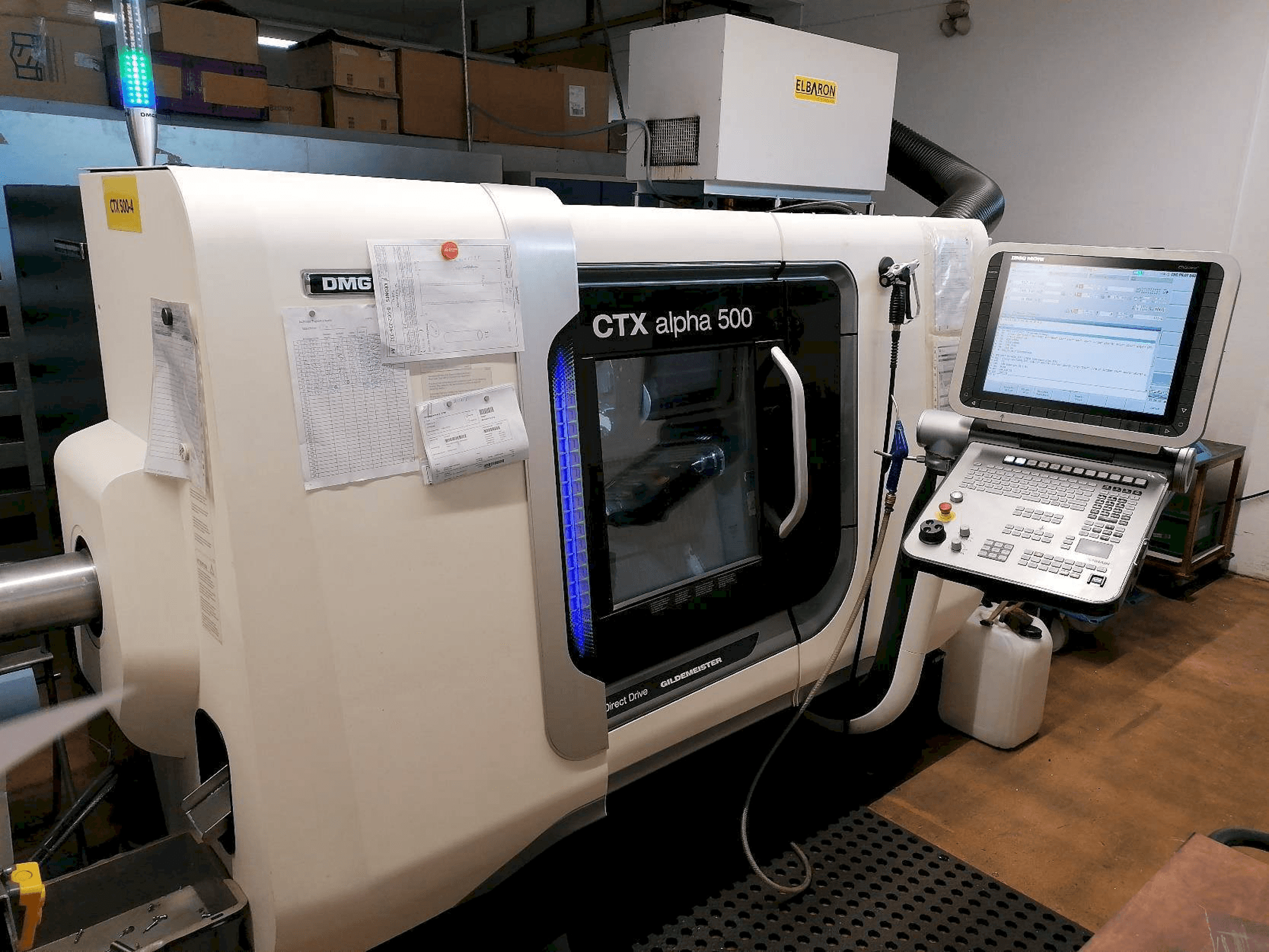 Front view of DMG CTX Alpha 500 machine